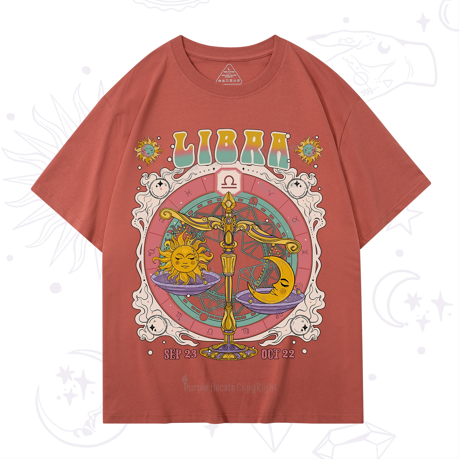 Purplehecate Libra Cosmic Zodiac T-Shirt