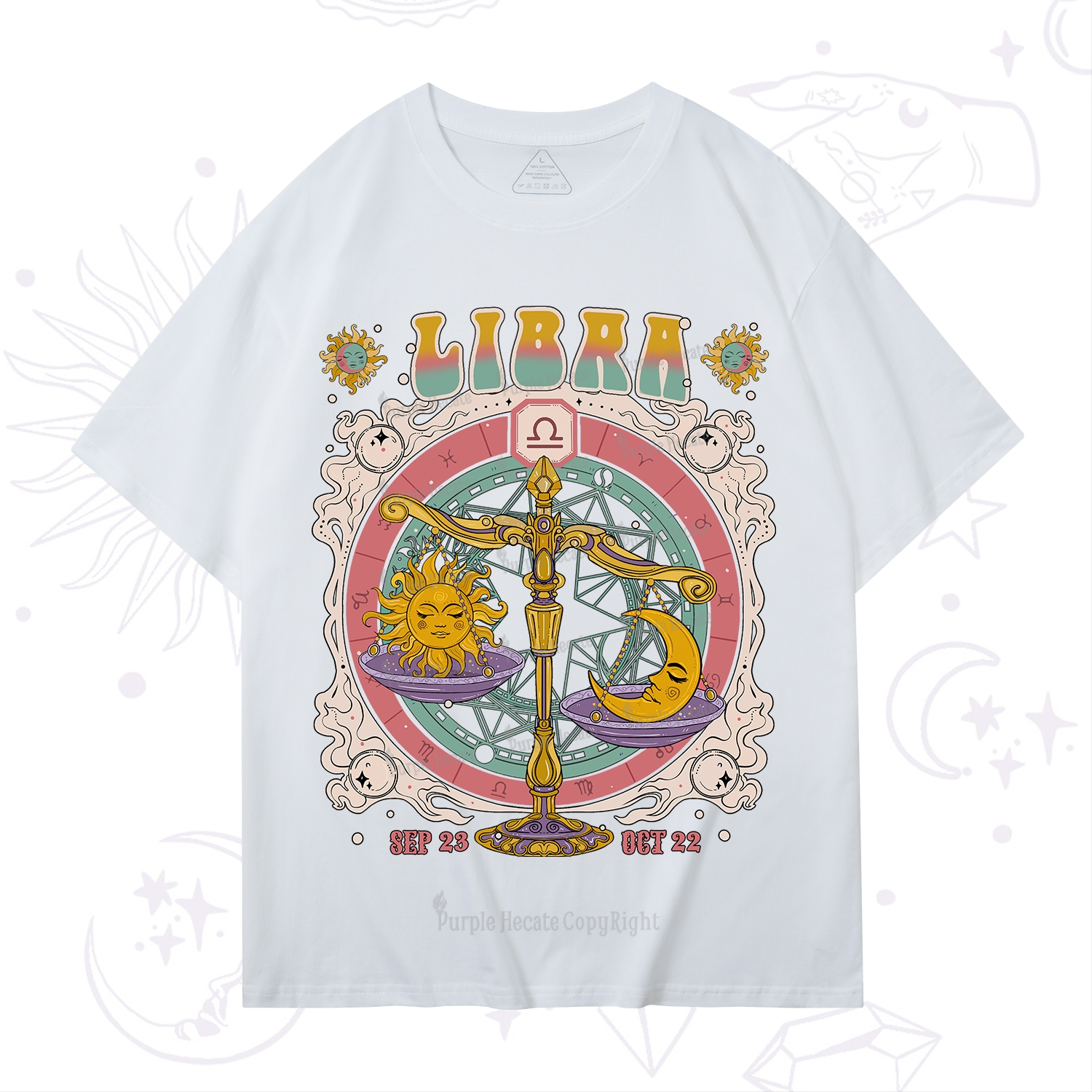 Purplehecate Libra Cosmic Zodiac T-Shirt