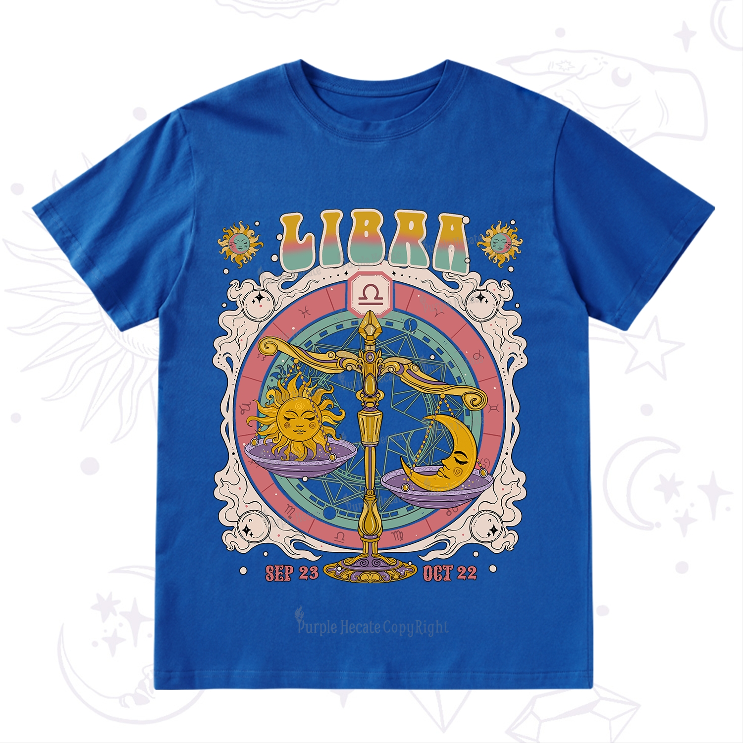 Purplehecate Libra Cosmic Zodiac T-Shirt