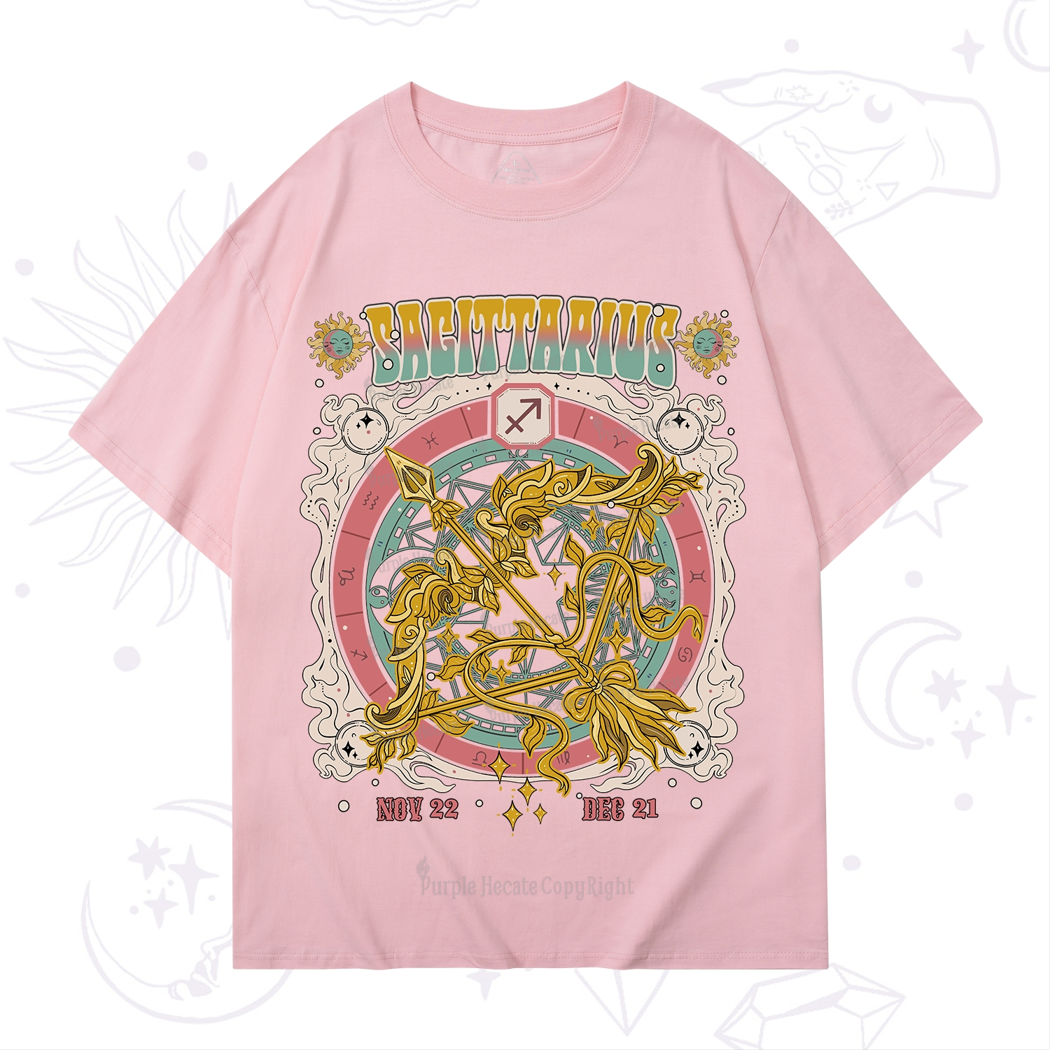 Purplehecate Sagittarius Cosmic Zodiac T-Shirt
