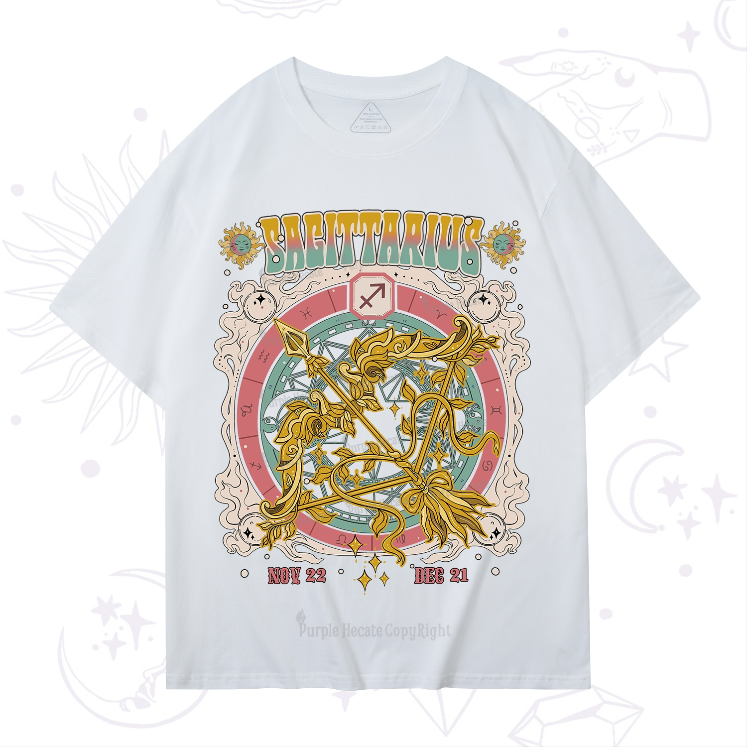 Purplehecate Sagittarius Cosmic Zodiac T-Shirt