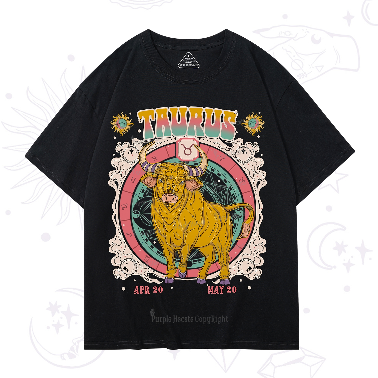 Purplehecate Taurus Cosmic Zodiac  T-Shirt