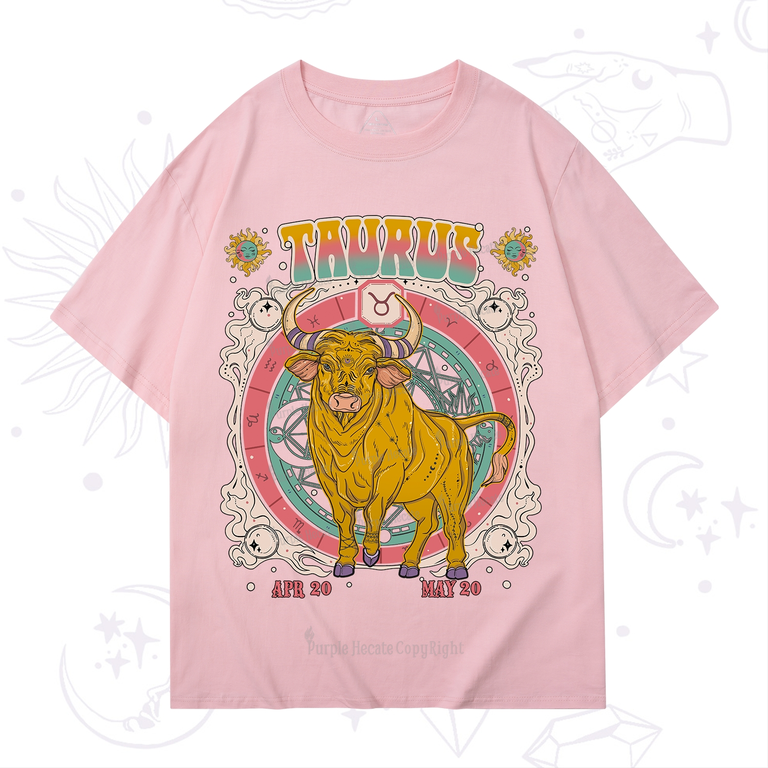 Purplehecate Taurus Cosmic Zodiac  T-Shirt