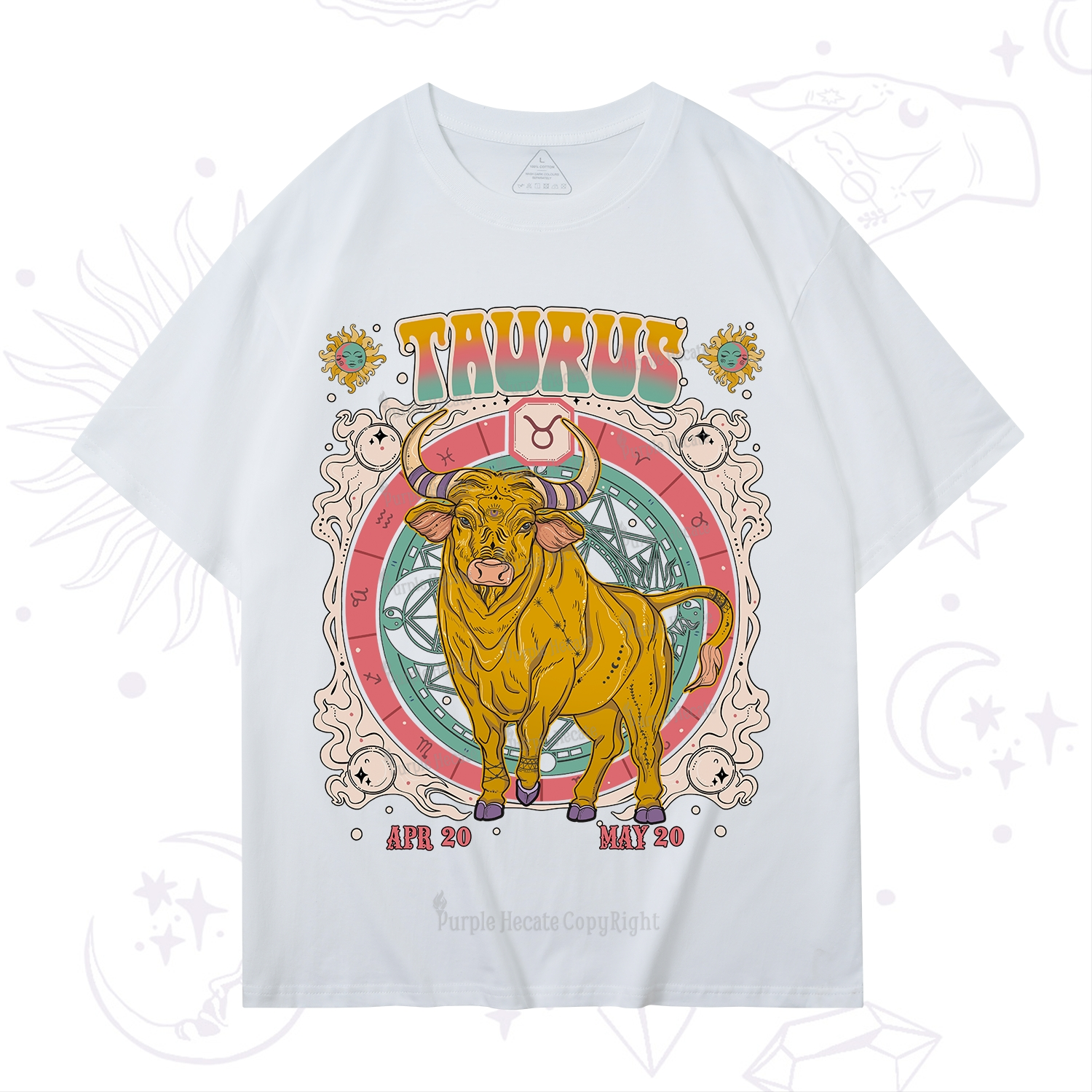 Purplehecate Taurus Cosmic Zodiac  T-Shirt