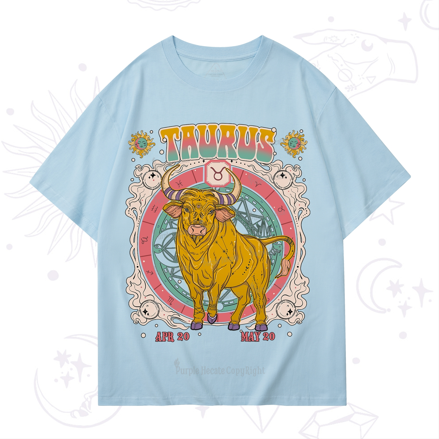 Purplehecate Taurus Cosmic Zodiac  T-Shirt