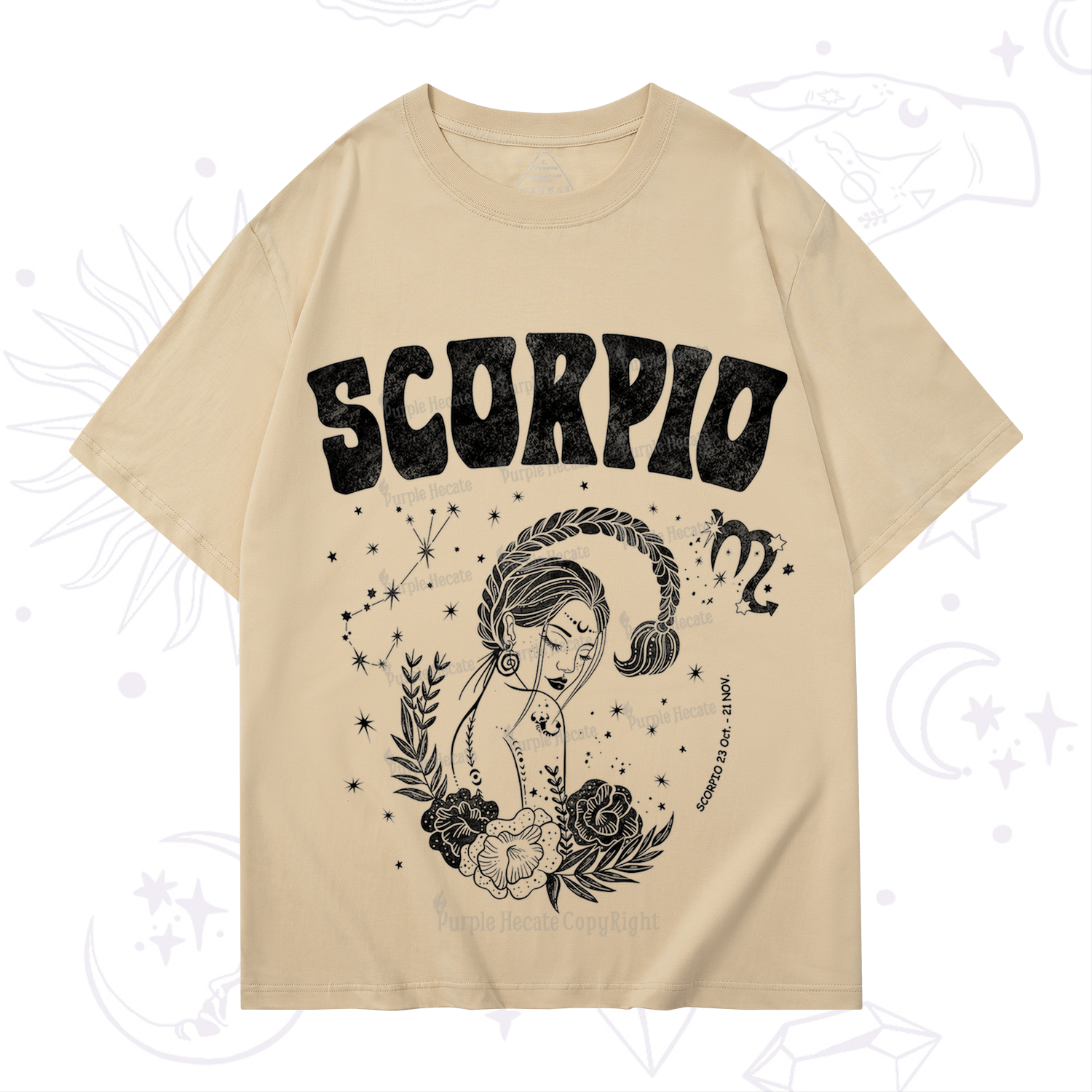 Purplehecate Scorpio Zodiac Glyphs  T-Shirt