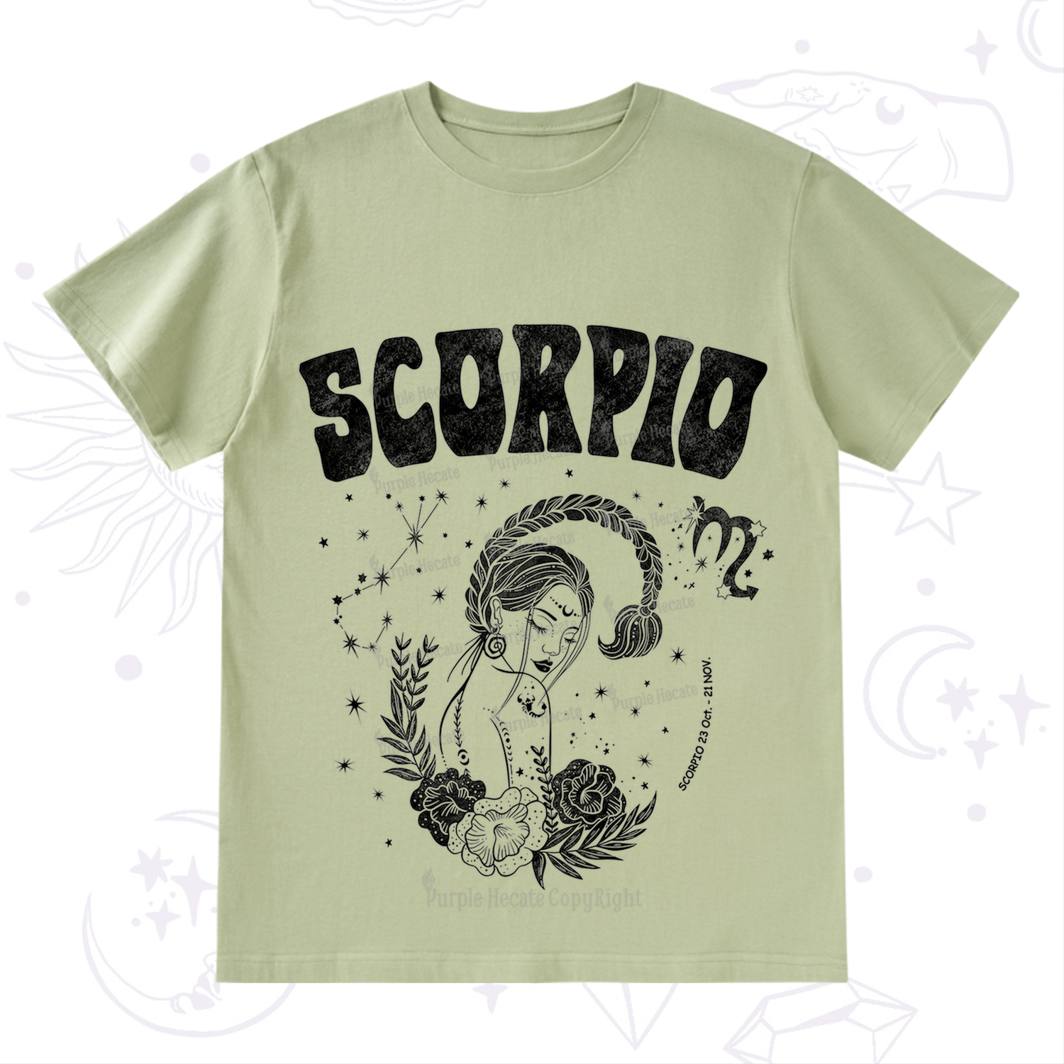 Purplehecate Scorpio Zodiac Glyphs  T-Shirt