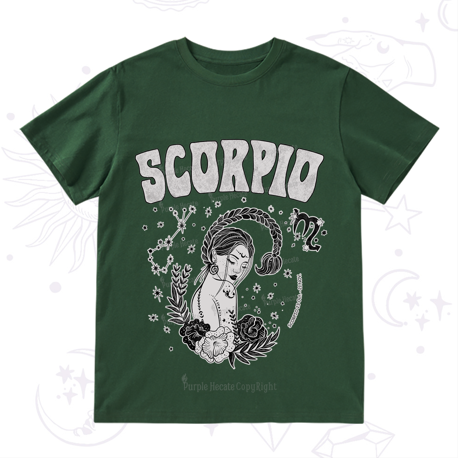 Purplehecate Scorpio Zodiac Glyphs  T-Shirt
