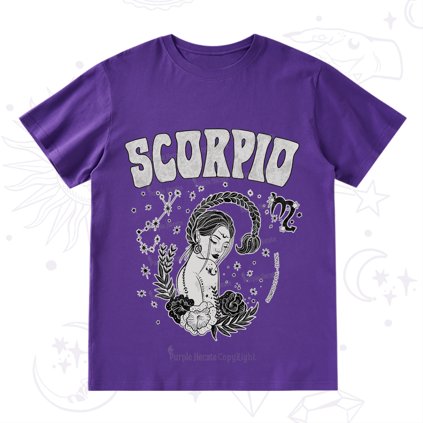 Purplehecate Scorpio Zodiac Glyphs  T-Shirt