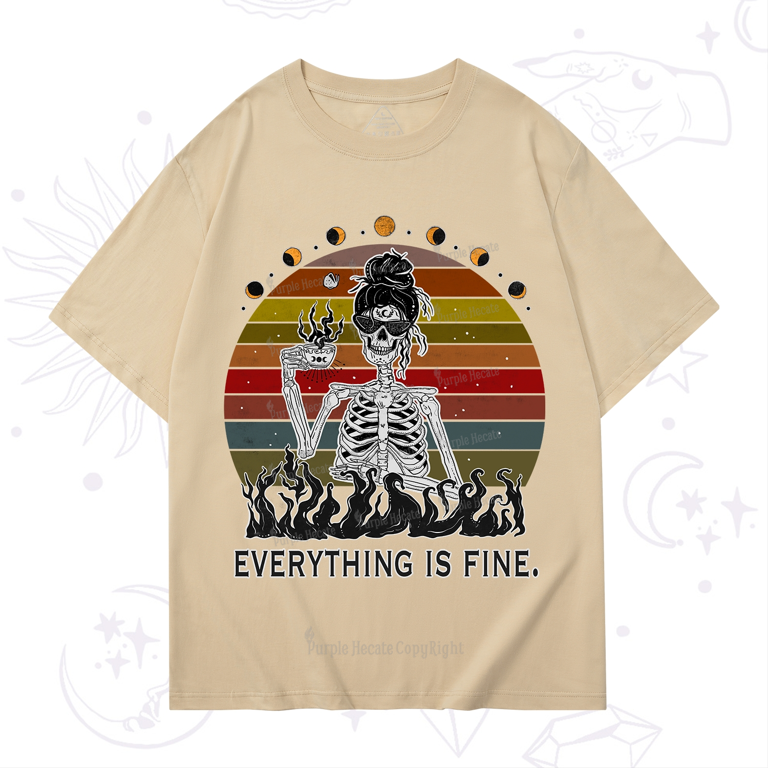 Purplehecate Everything Is Fine Skeleton T-Shirt