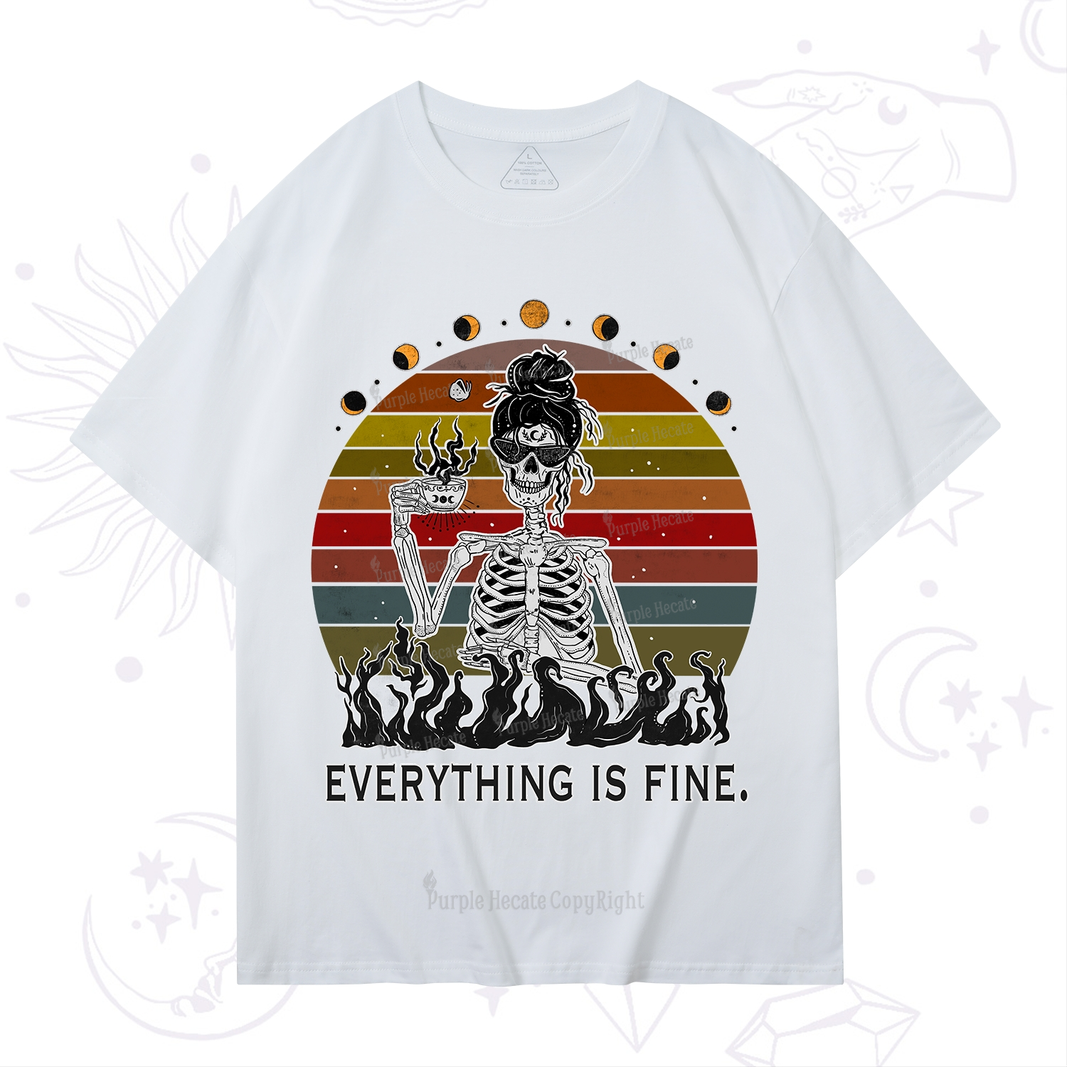 Purplehecate Everything Is Fine Skeleton T-Shirt