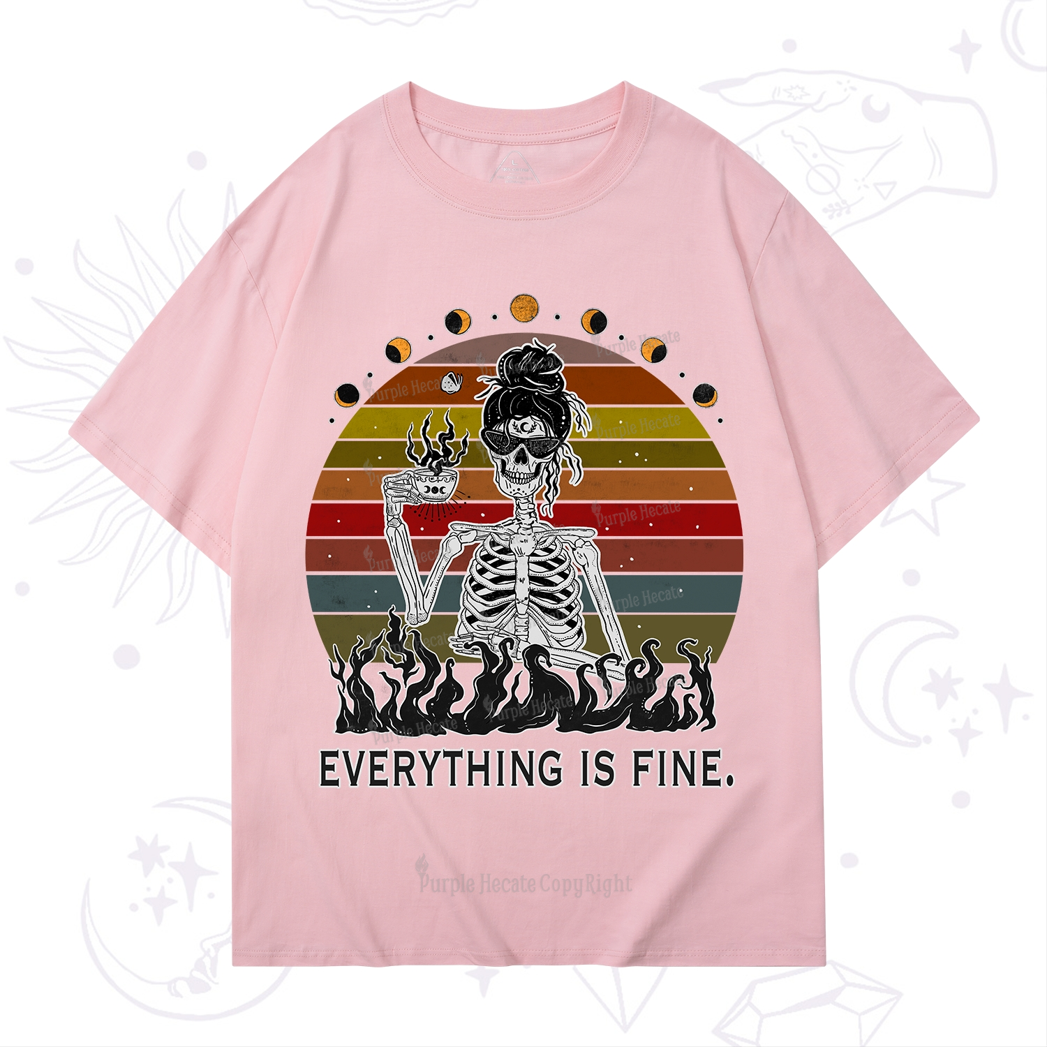 Purplehecate Everything Is Fine Skeleton T-Shirt
