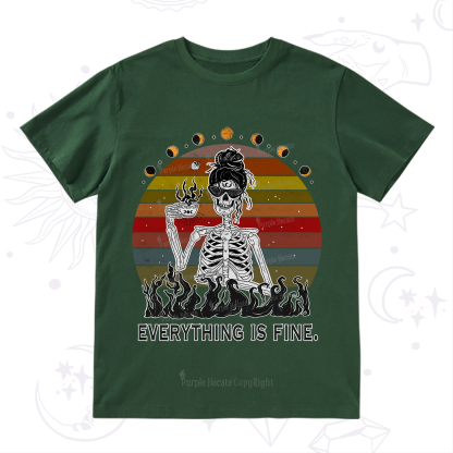 Purplehecate Everything Is Fine Skeleton T-Shirt