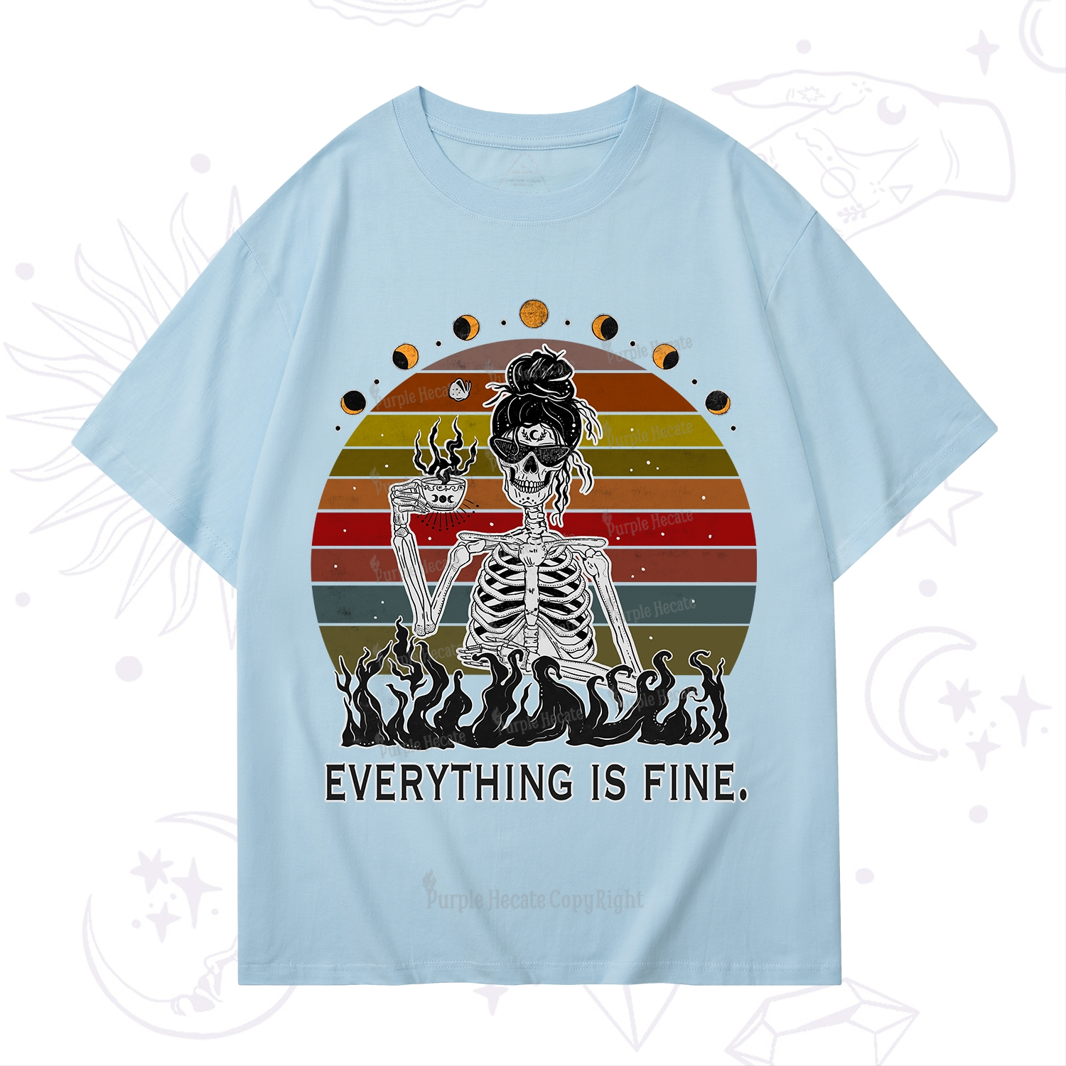Purplehecate Everything Is Fine Skeleton T-Shirt