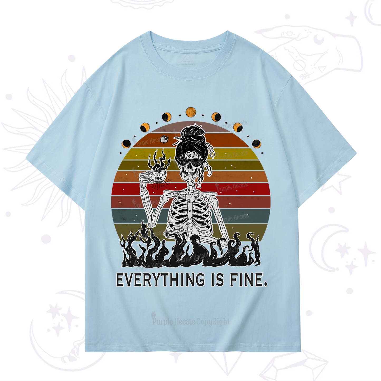 Purplehecate Everything Is Fine Skeleton T-Shirt