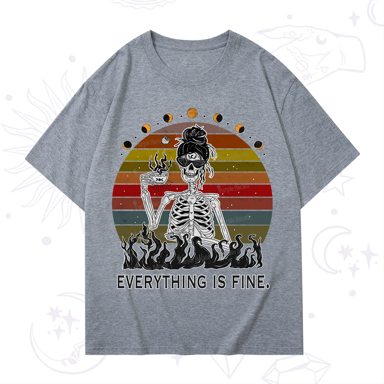 Purplehecate Everything Is Fine Skeleton T-Shirt