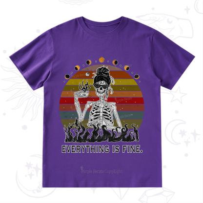 Purplehecate Everything Is Fine Skeleton T-Shirt