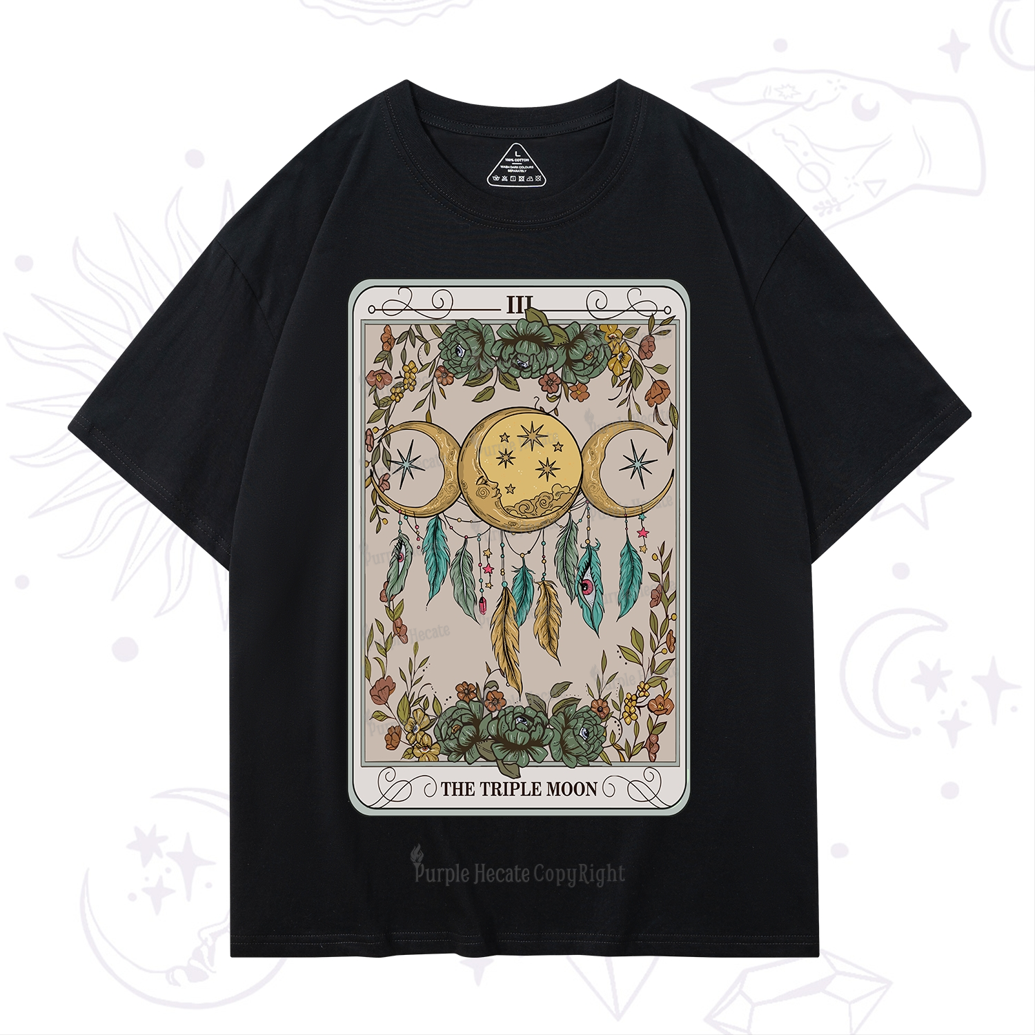 Purplehecate The Triple Moon Tarot Card T-Shirt