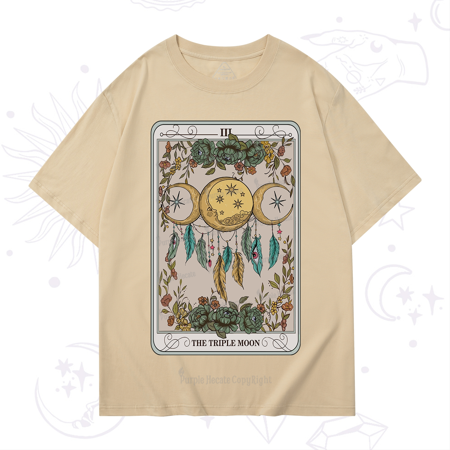 Purplehecate The Triple Moon Tarot Card T-Shirt