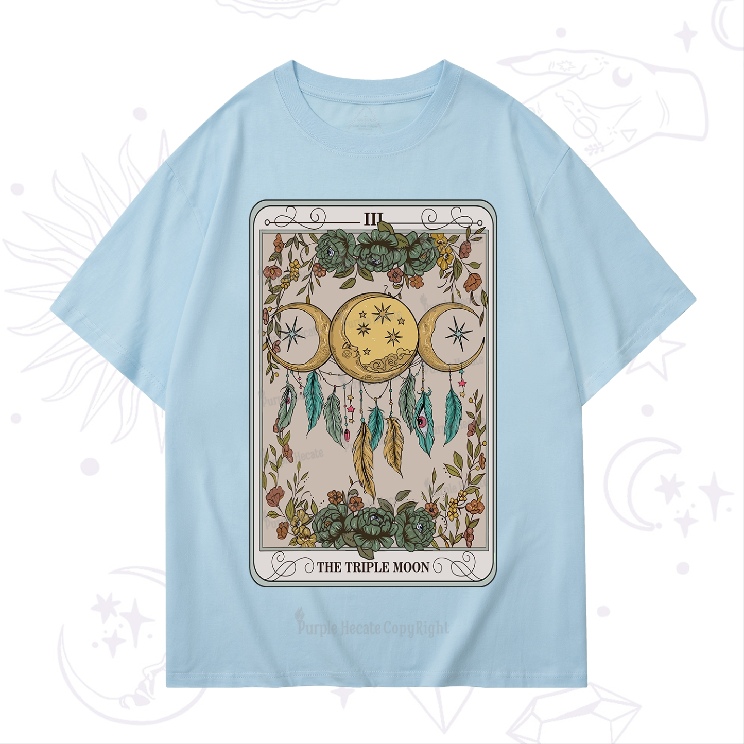 Purplehecate The Triple Moon Tarot Card T-Shirt