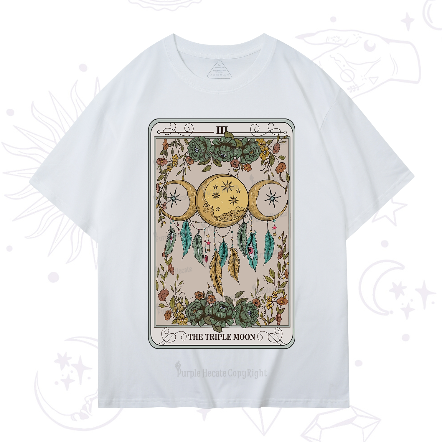 Purplehecate The Triple Moon Tarot Card T-Shirt
