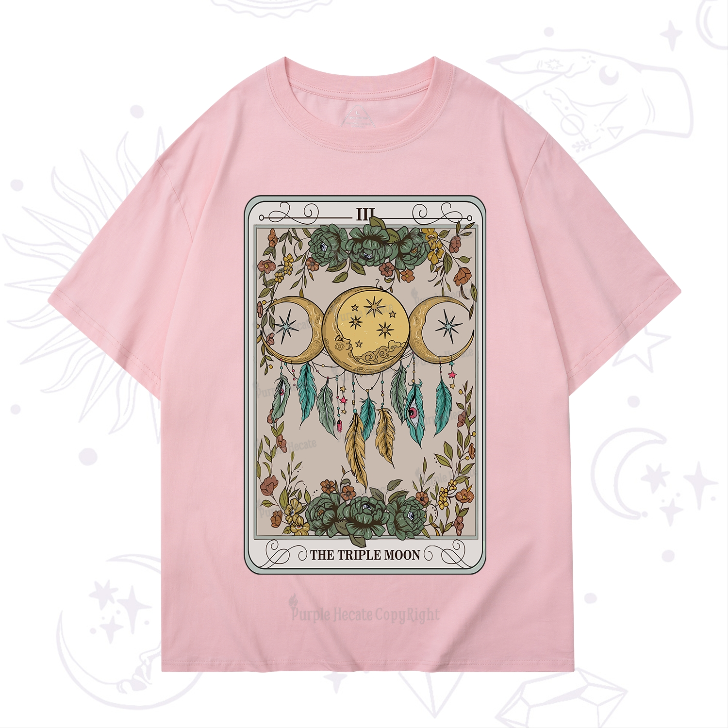 Purplehecate The Triple Moon Tarot Card T-Shirt