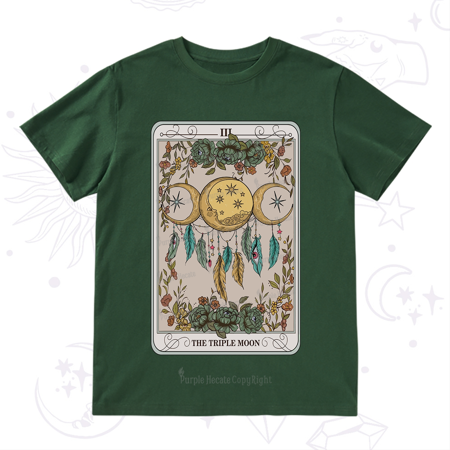 Purplehecate The Triple Moon Tarot Card T-Shirt