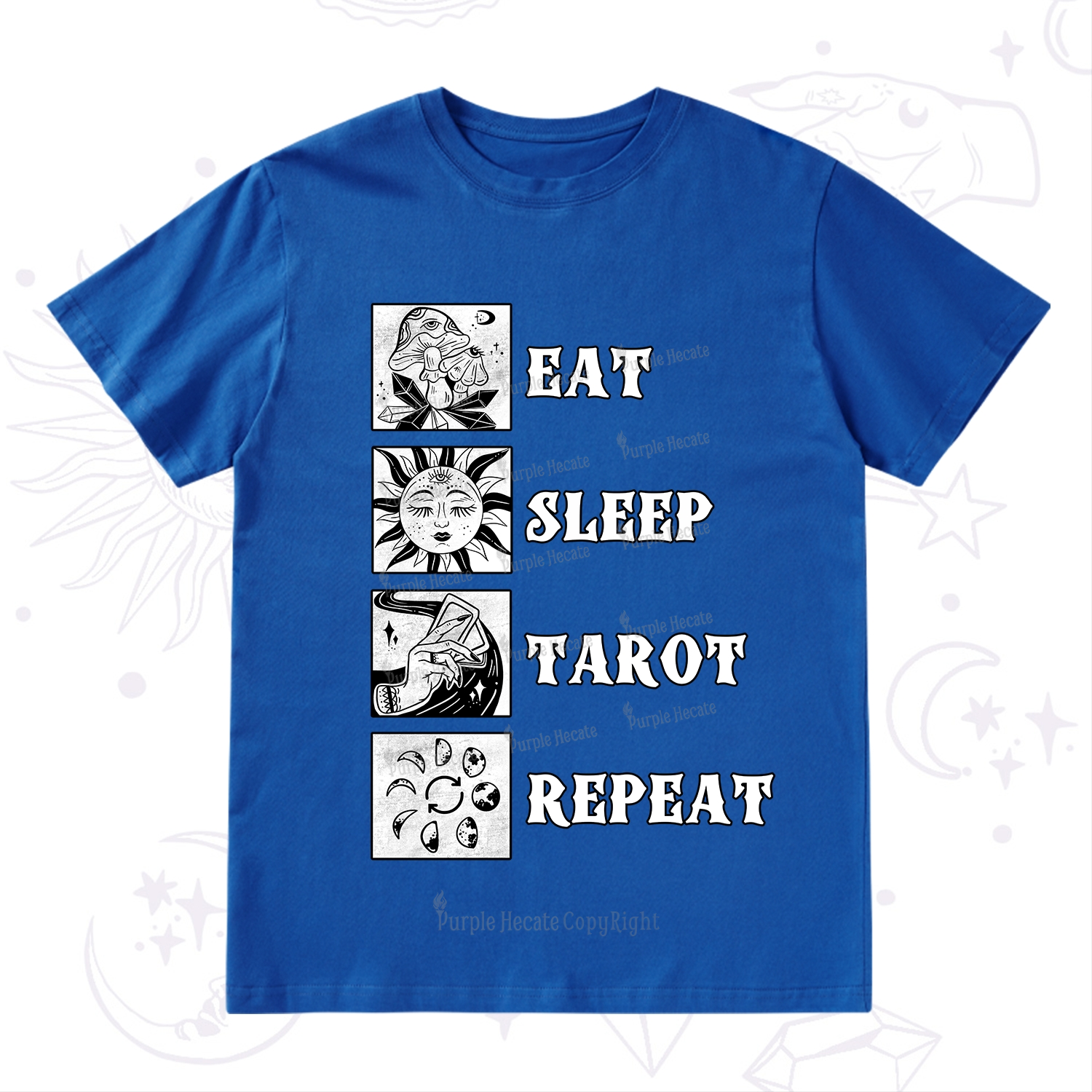 Purplehecate Eat Sleep Tarot Repeat T-Shirt