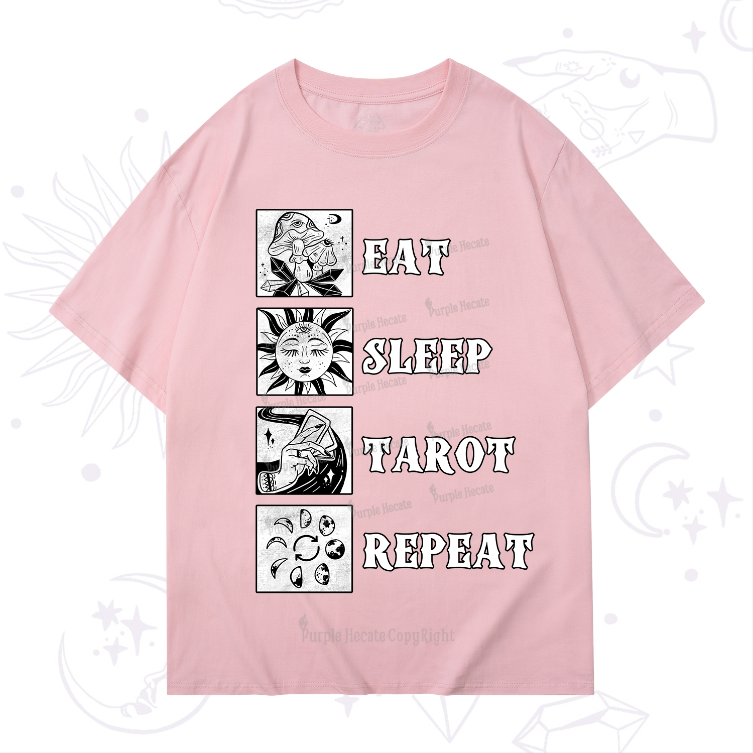 Purplehecate Eat Sleep Tarot Repeat T-Shirt