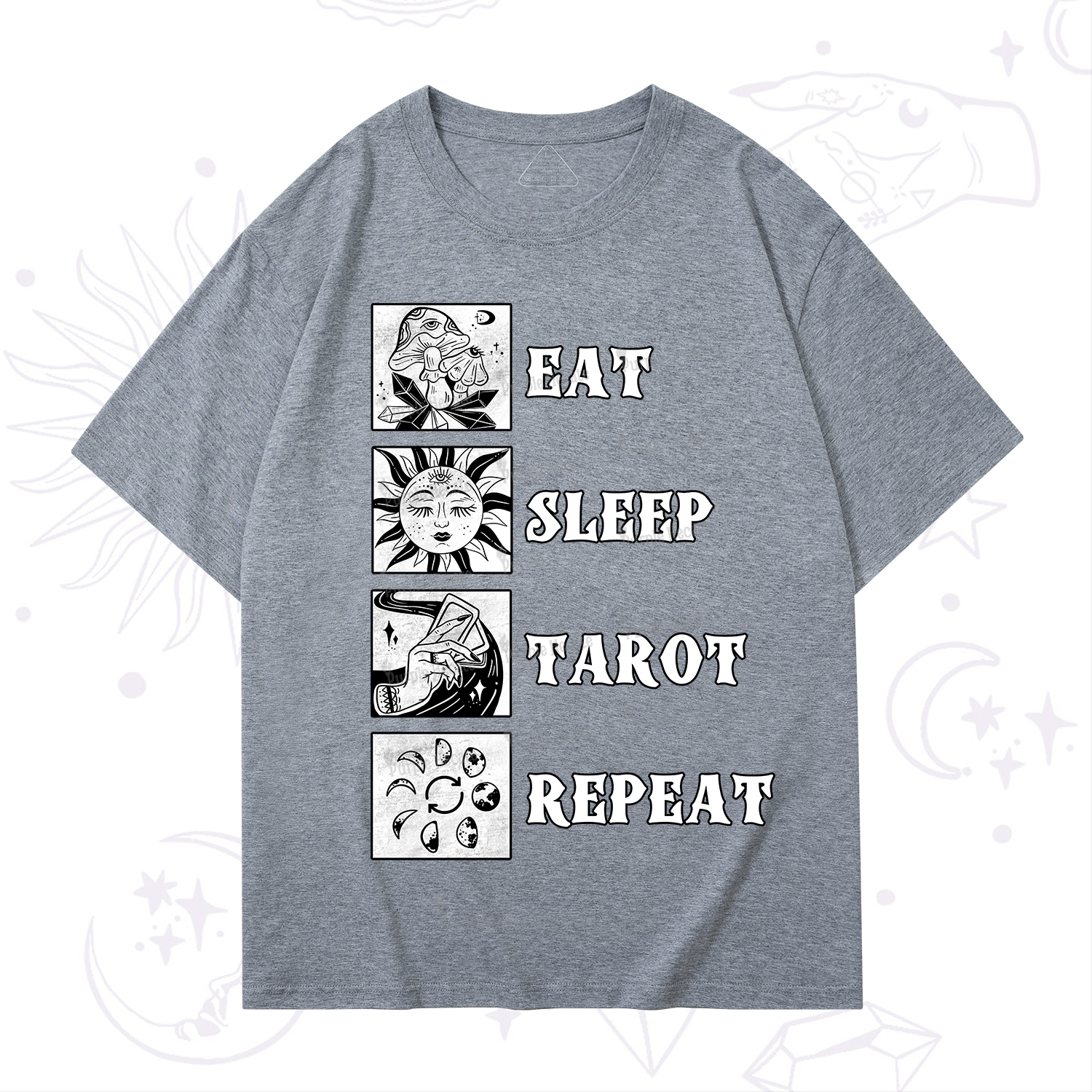 Purplehecate Eat Sleep Tarot Repeat T-Shirt