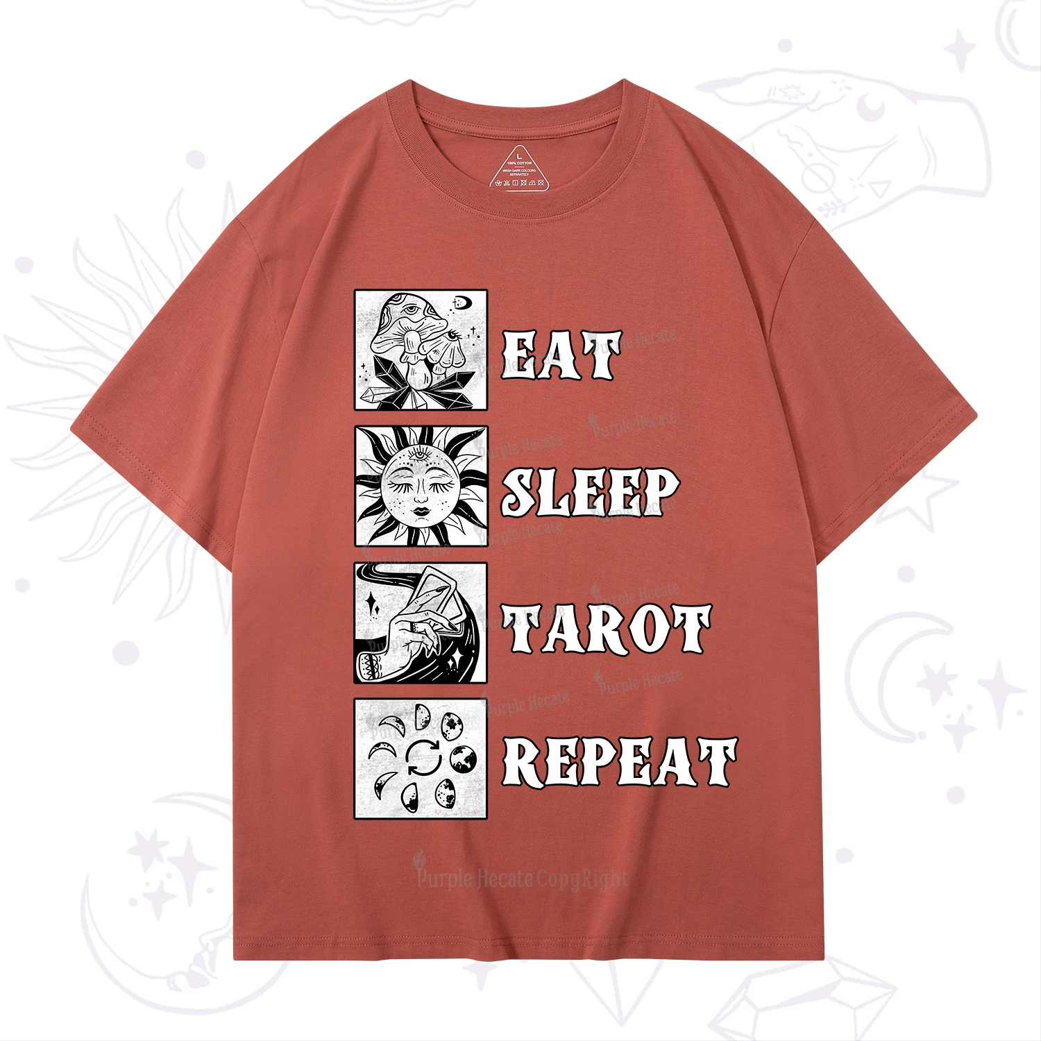 Purplehecate Eat Sleep Tarot Repeat T-Shirt