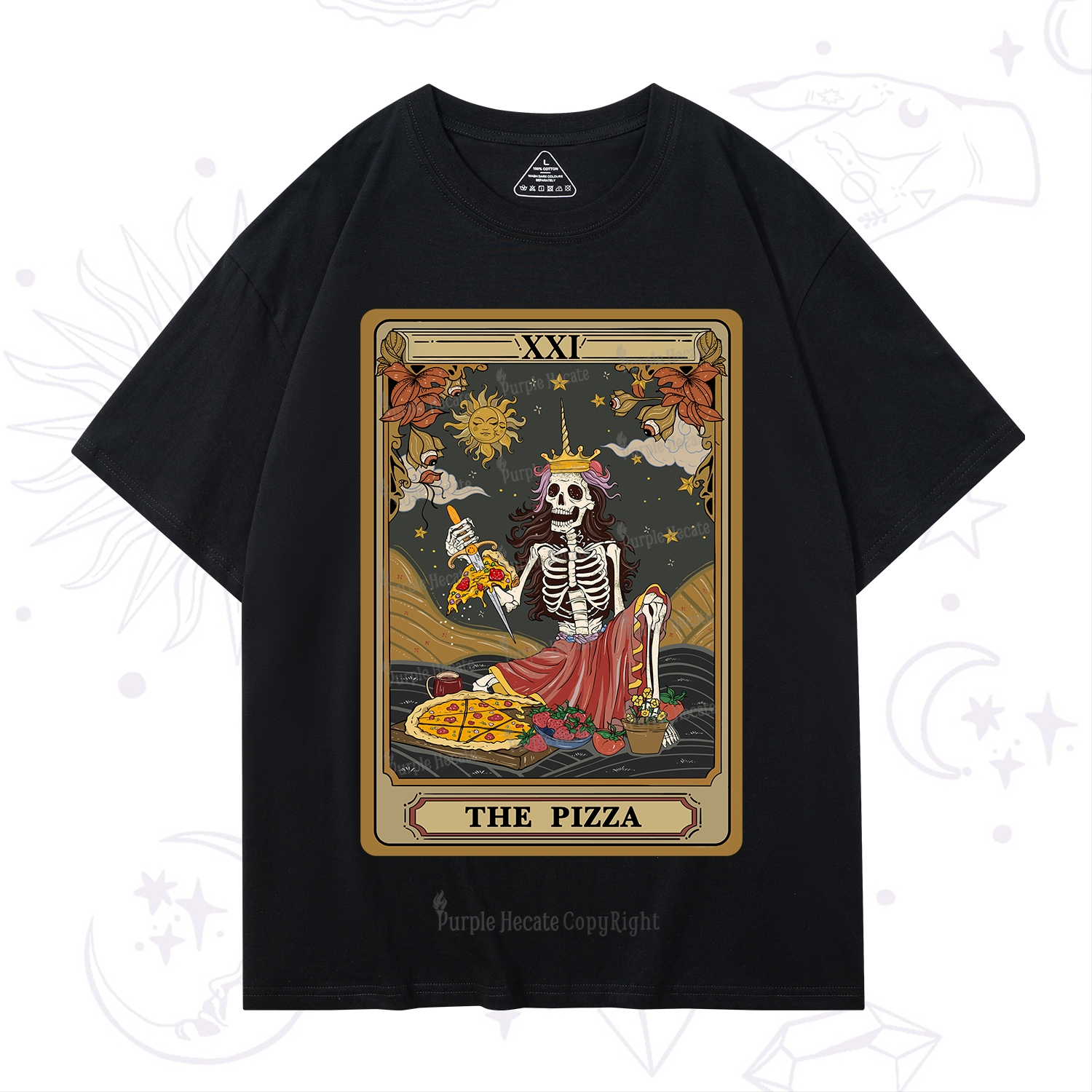 Purplehecate The Pizza Tarot Card T-Shirt