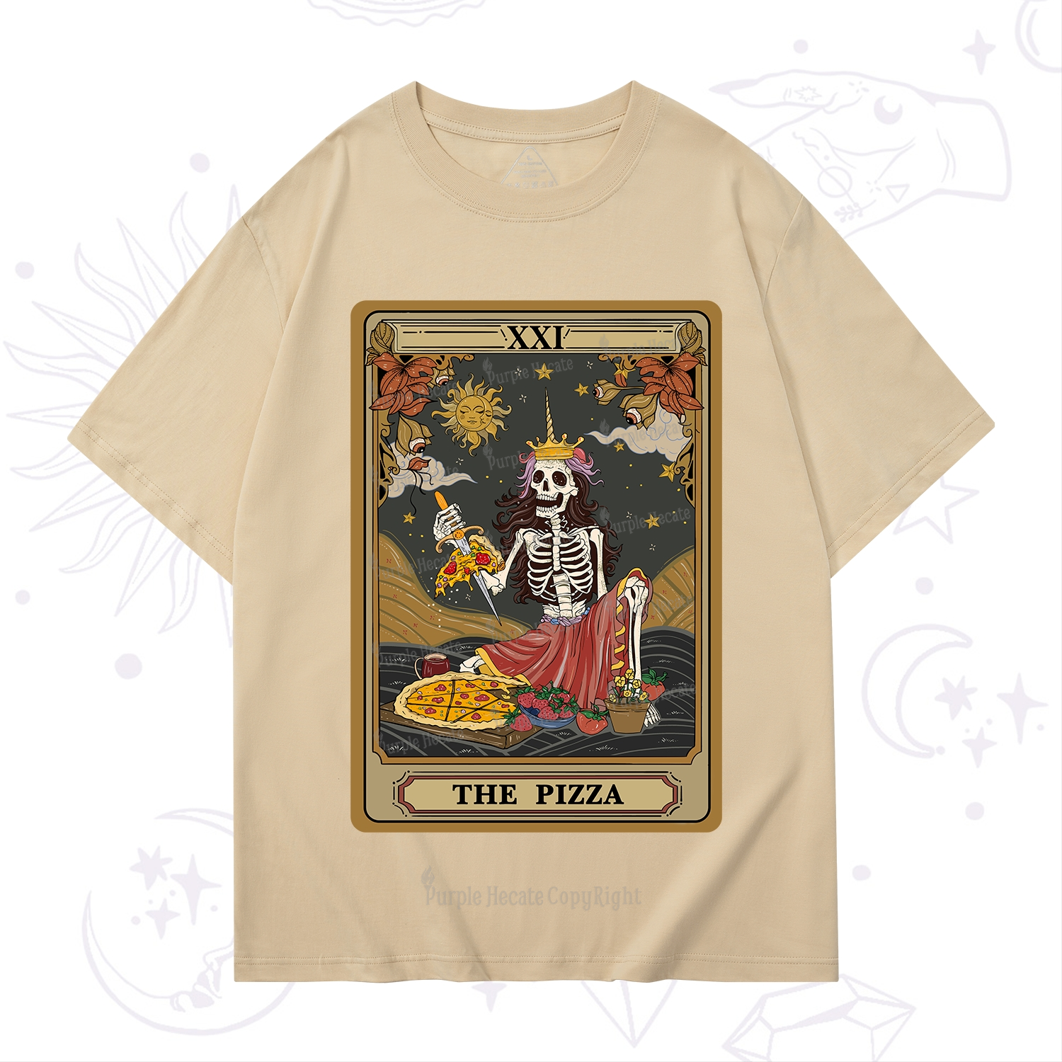 Purplehecate The Pizza Tarot Card T-Shirt