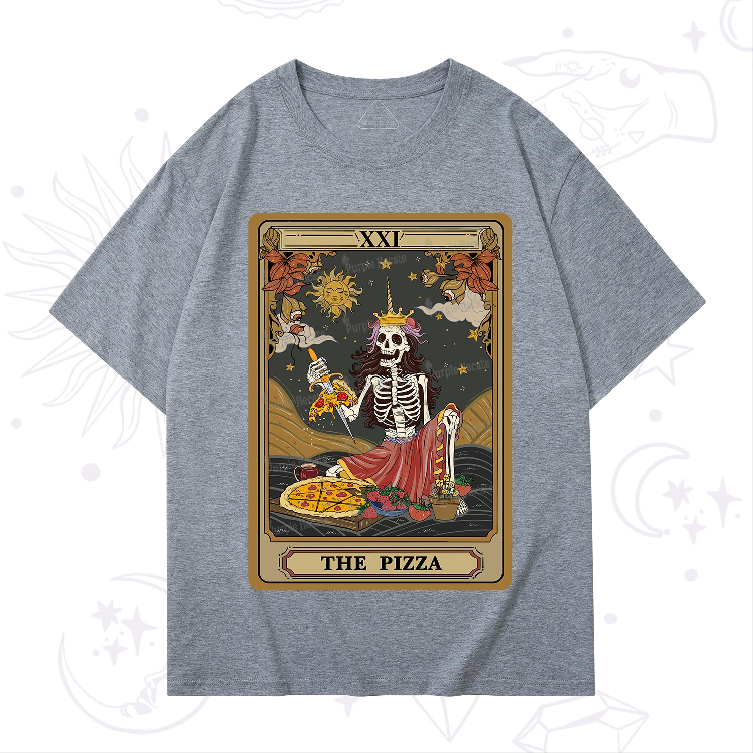 Purplehecate The Pizza Tarot Card T-Shirt