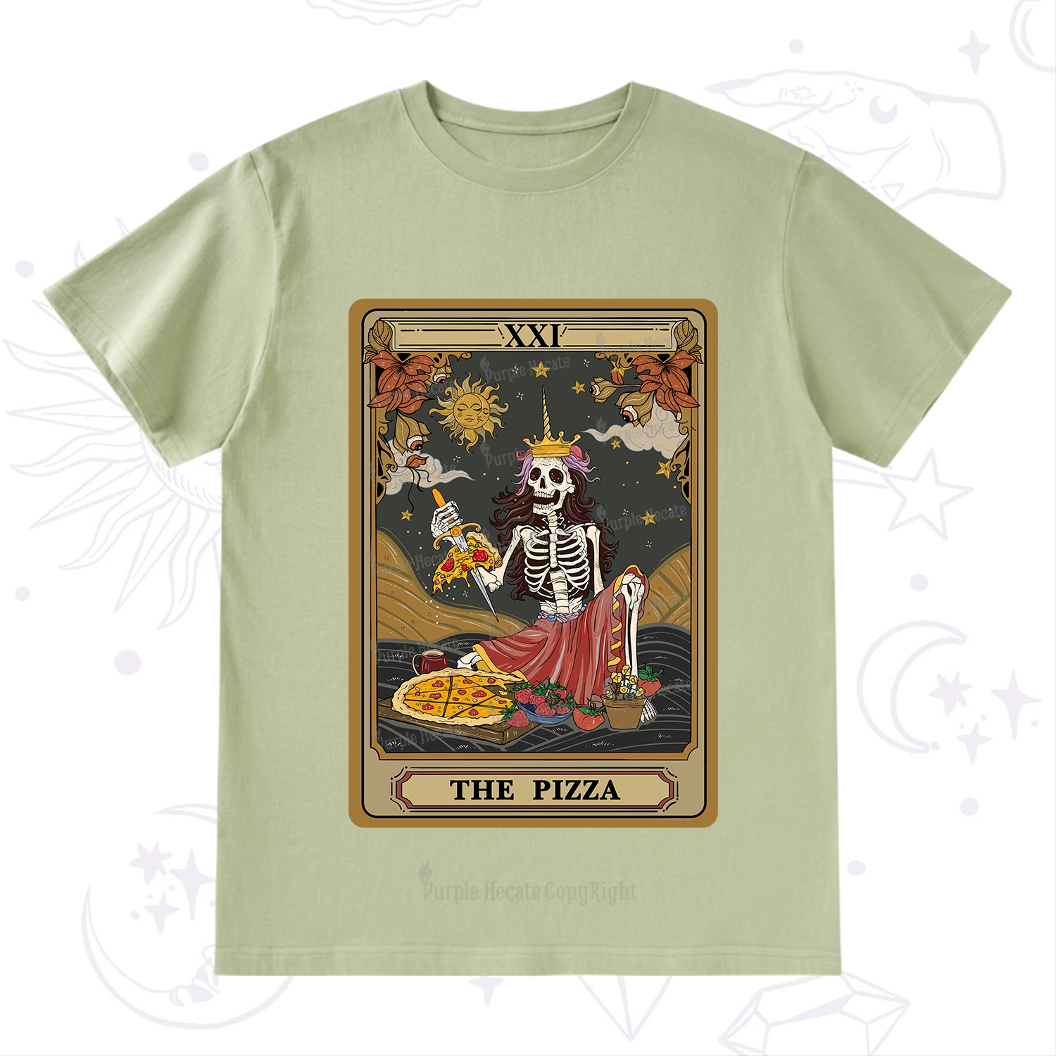 Purplehecate The Pizza Tarot Card T-Shirt