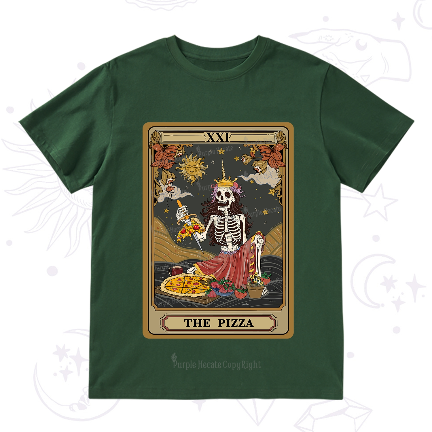 Purplehecate The Pizza Tarot Card T-Shirt