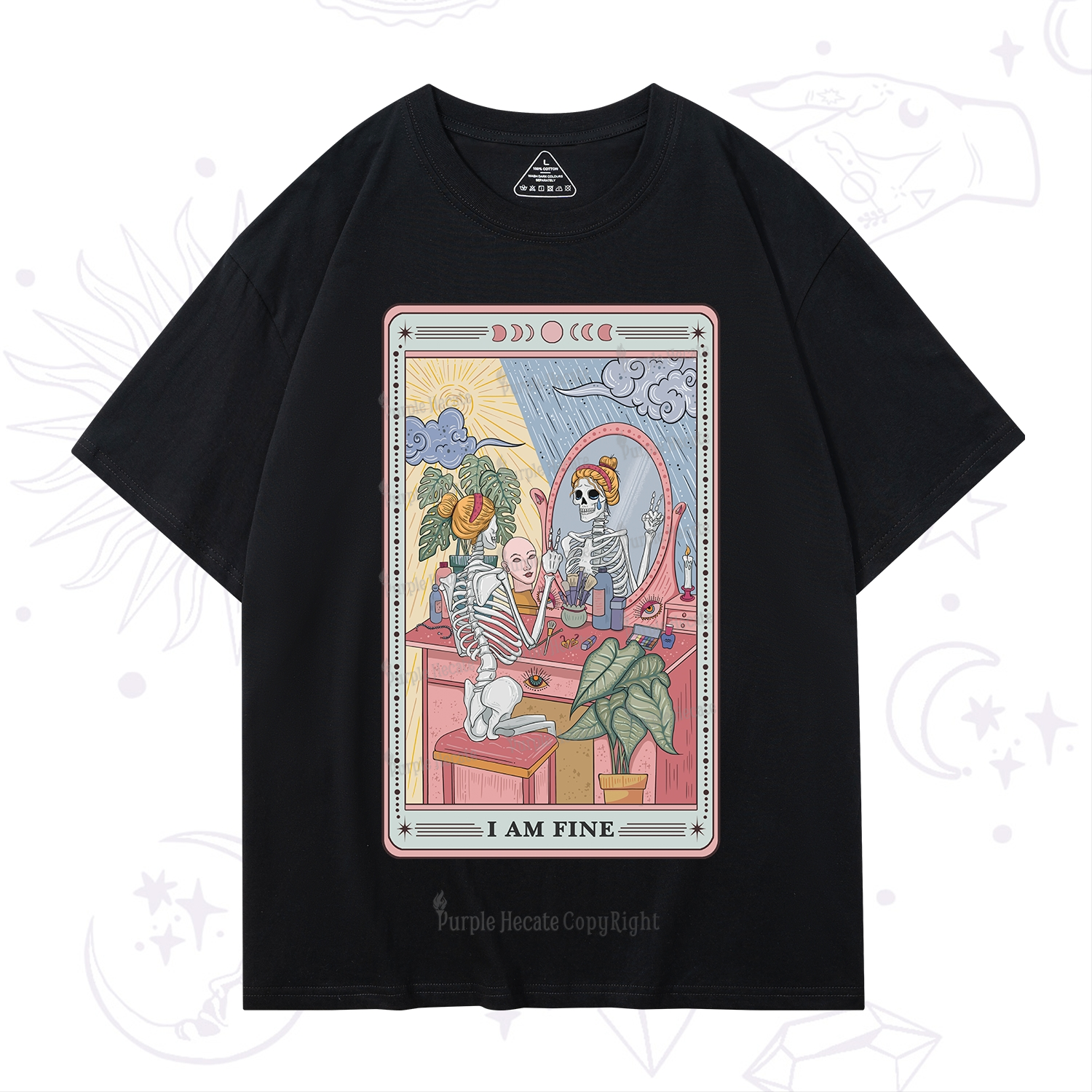 Purplehecate I Am Fine Tarot Card T-Shirt