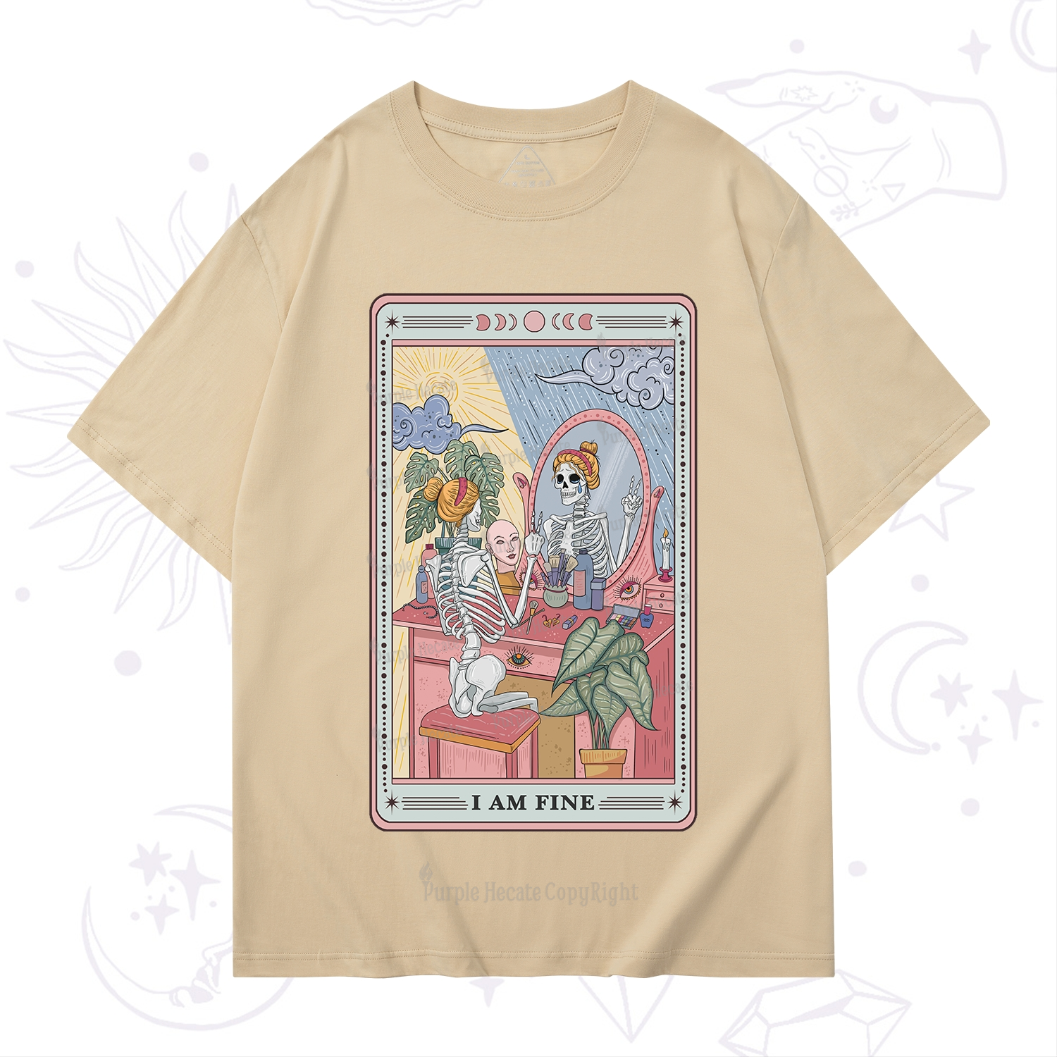 Purplehecate I Am Fine Tarot Card T-Shirt