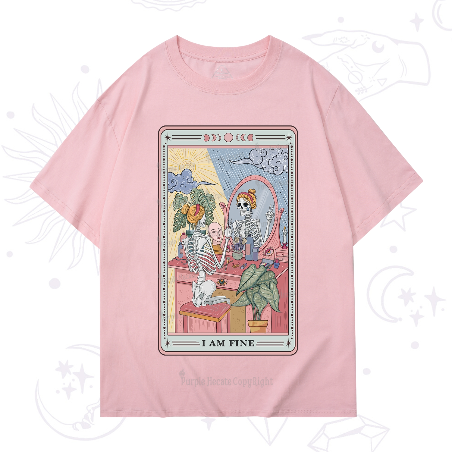 Purplehecate I Am Fine Tarot Card T-Shirt