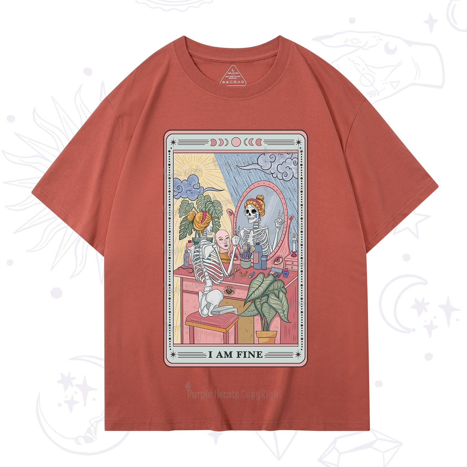 Purplehecate I Am Fine Tarot Card T-Shirt