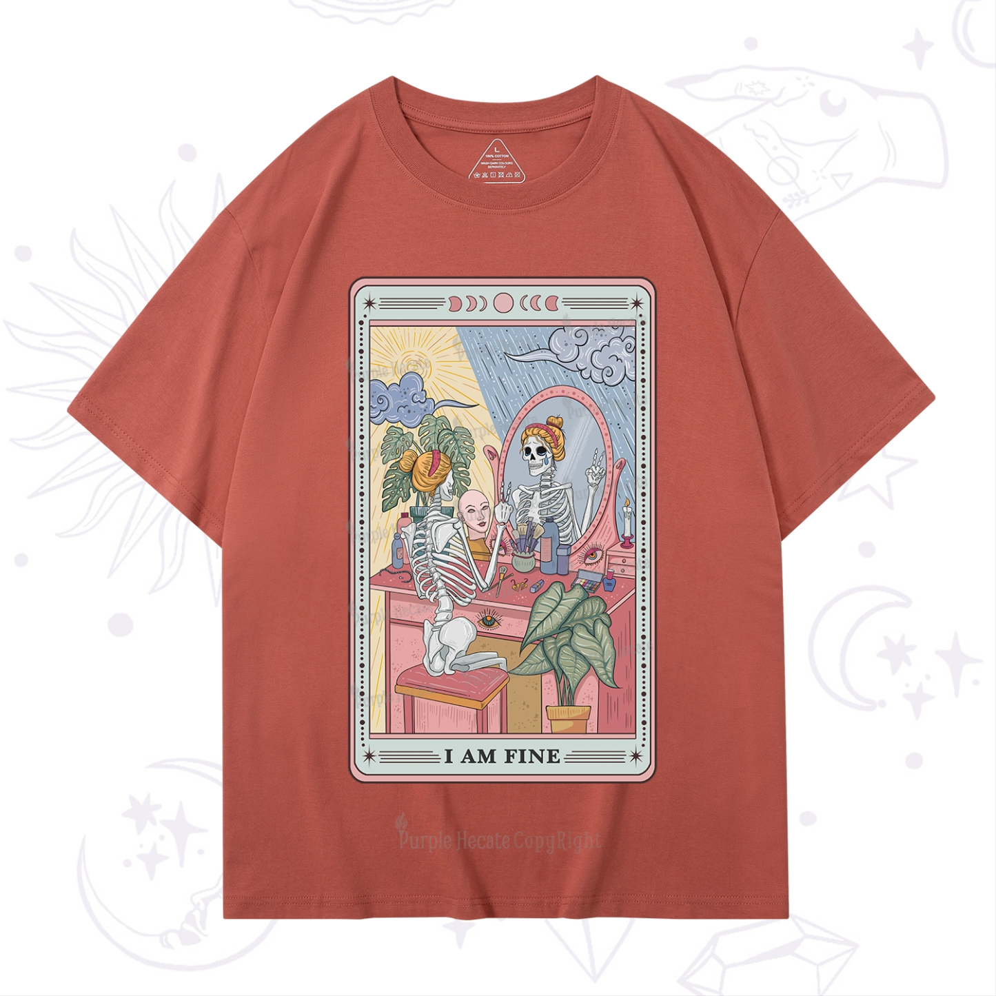 Purplehecate I Am Fine Tarot Card T-Shirt