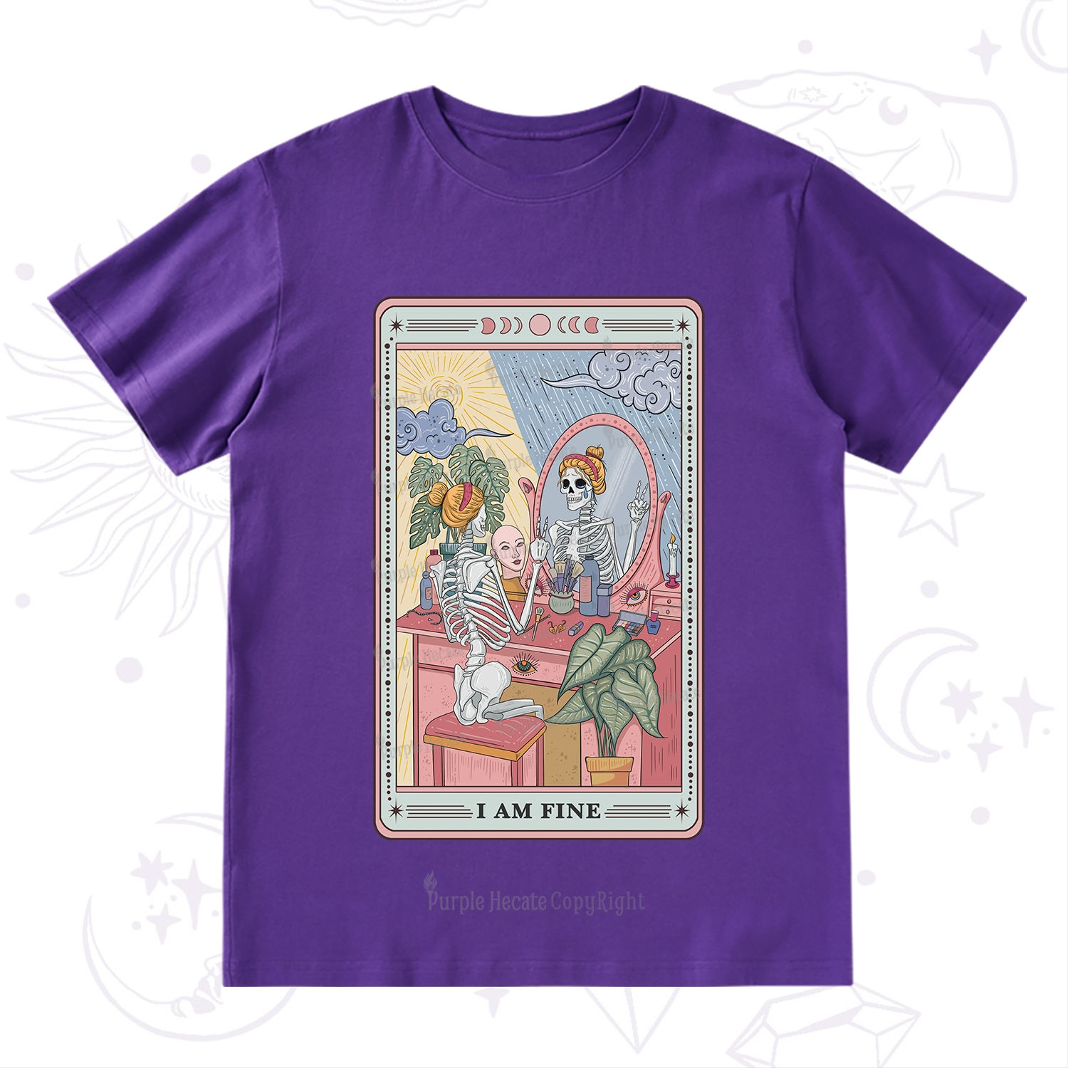 Purplehecate I Am Fine Tarot Card T-Shirt