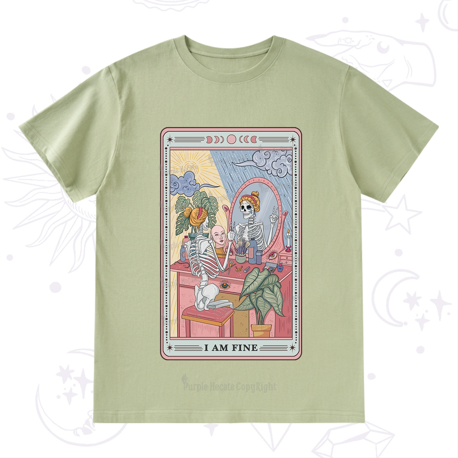 Purplehecate I Am Fine Tarot Card T-Shirt