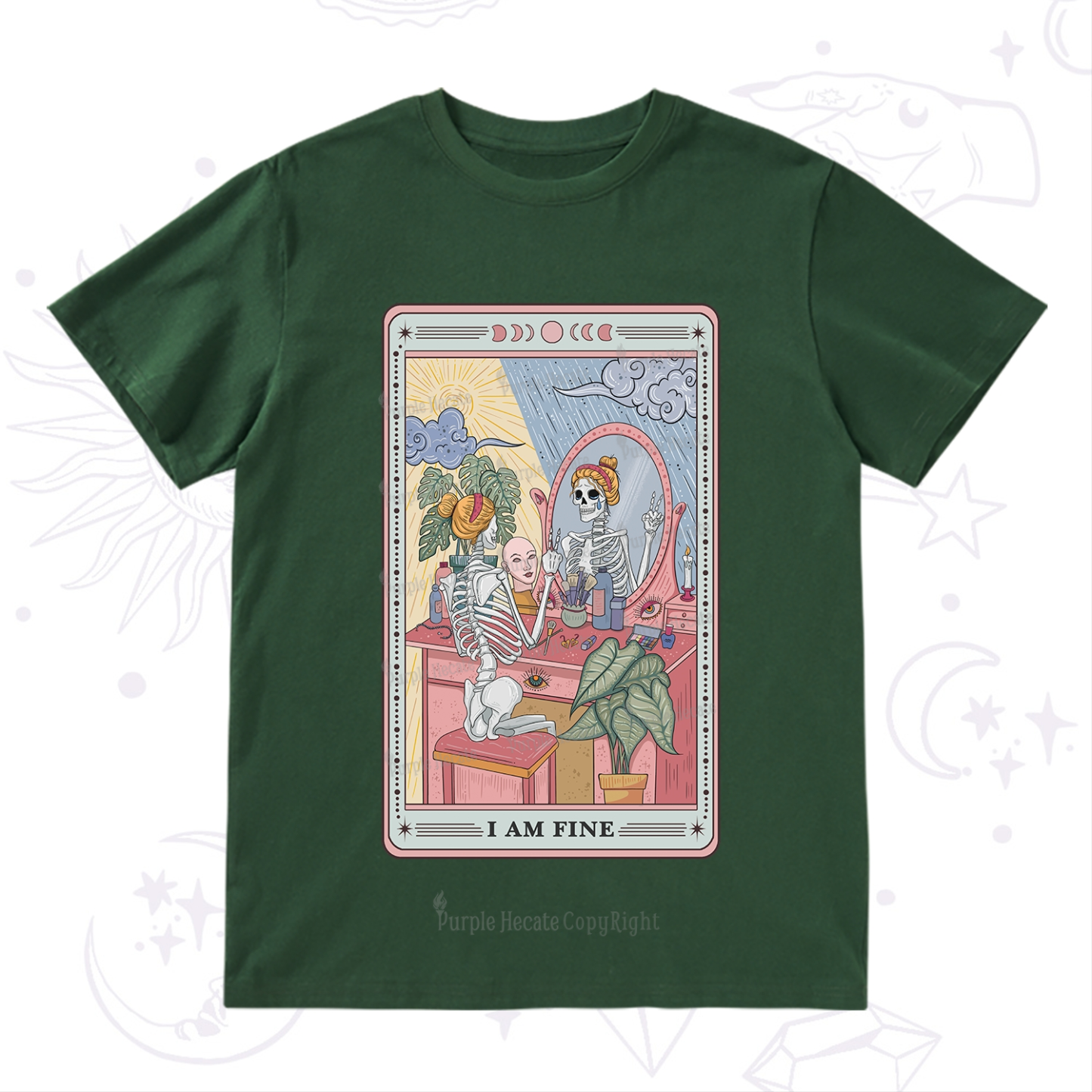 Purplehecate I Am Fine Tarot Card T-Shirt