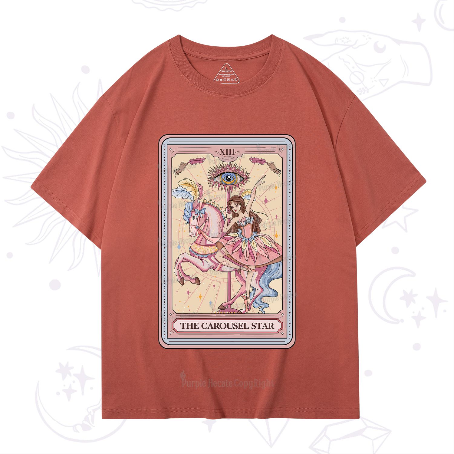 Purplehecate The Carousel Star Tarot Card T-Shirt