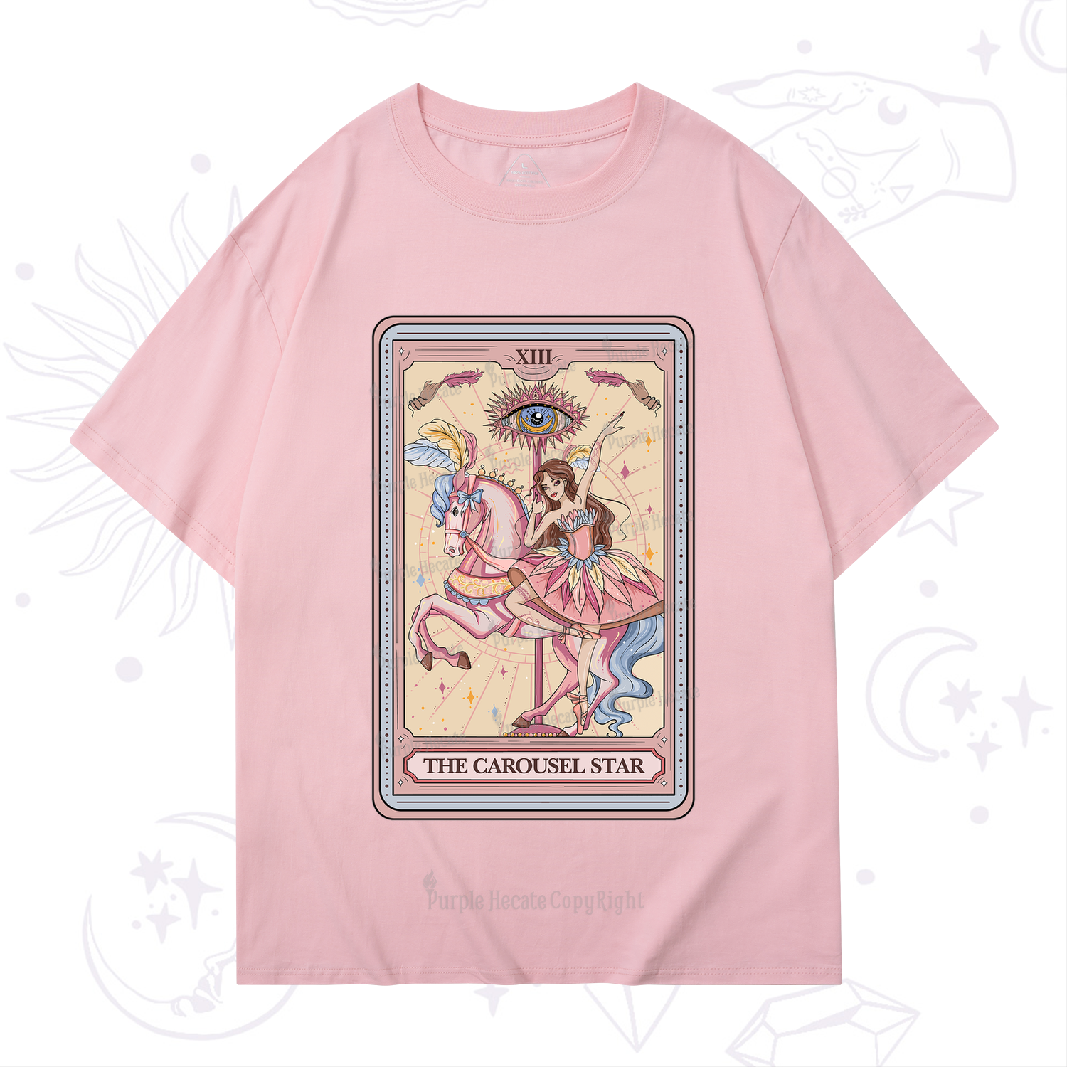 Purplehecate The Carousel Star Tarot Card T-Shirt