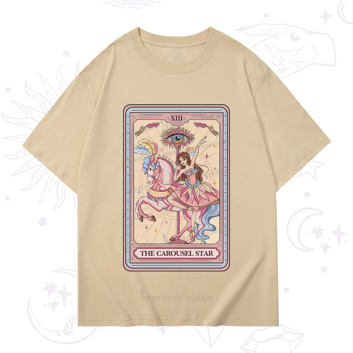 Purplehecate The Carousel Star Tarot Card T-Shirt