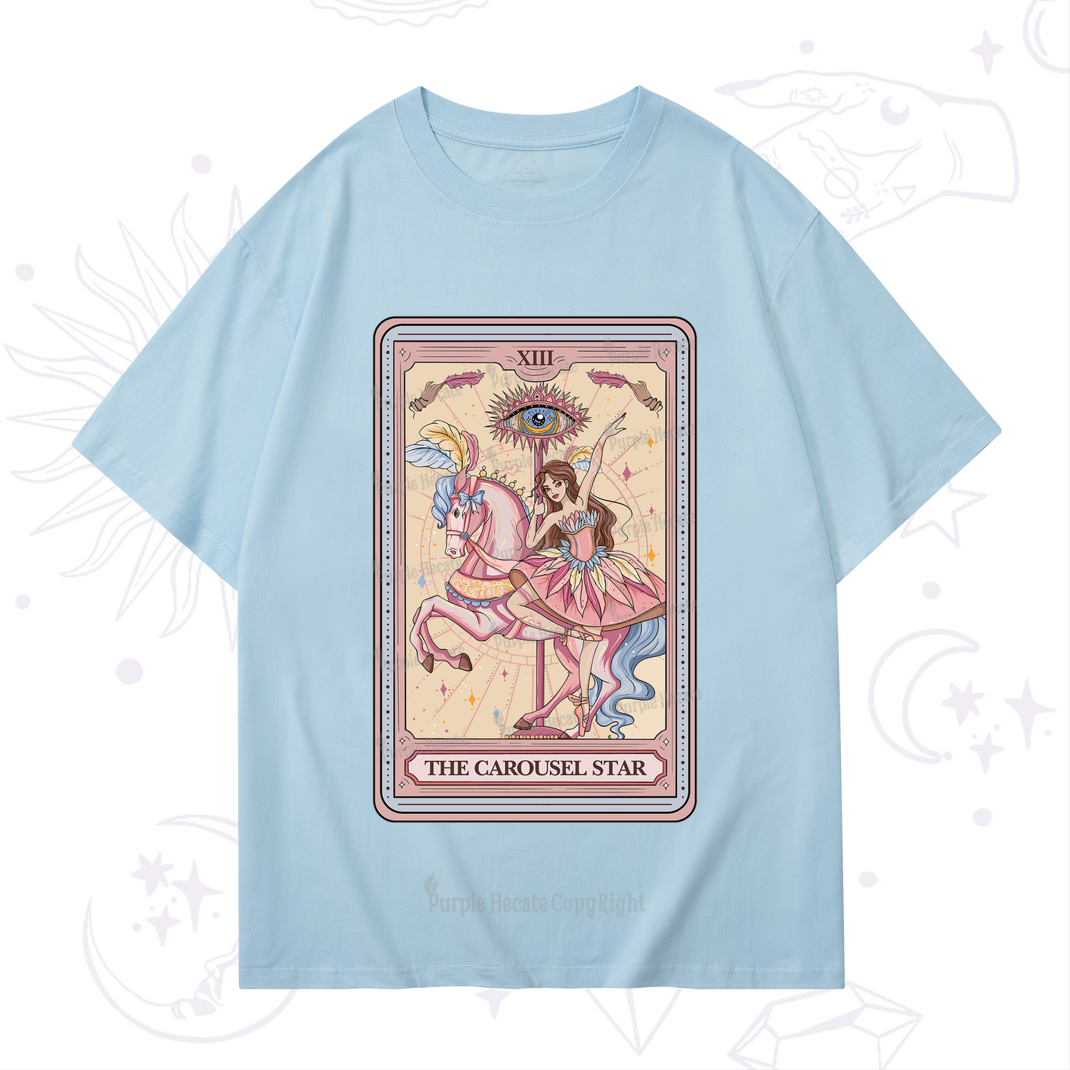 Purplehecate The Carousel Star Tarot Card T-Shirt