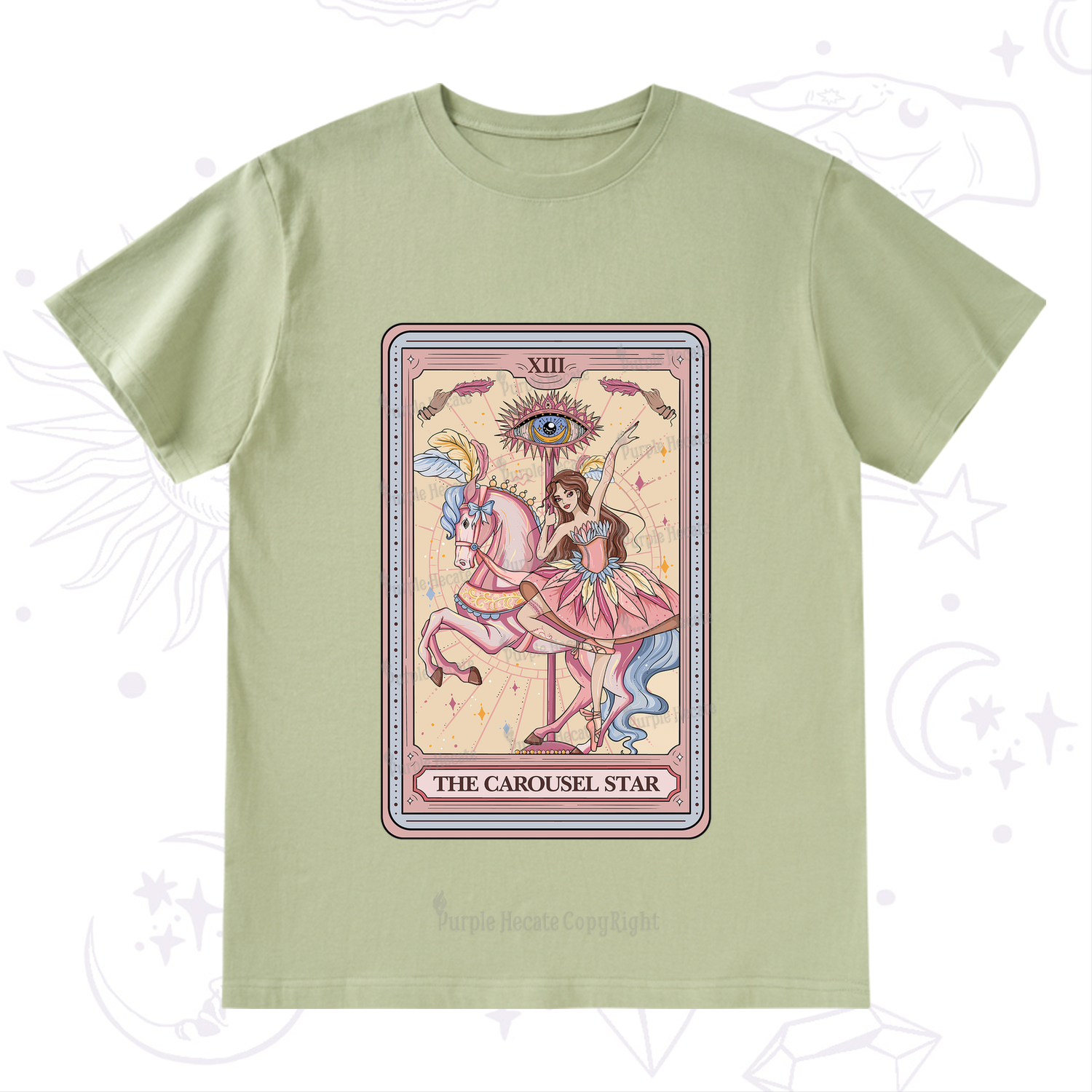 Purplehecate The Carousel Star Tarot Card T-Shirt