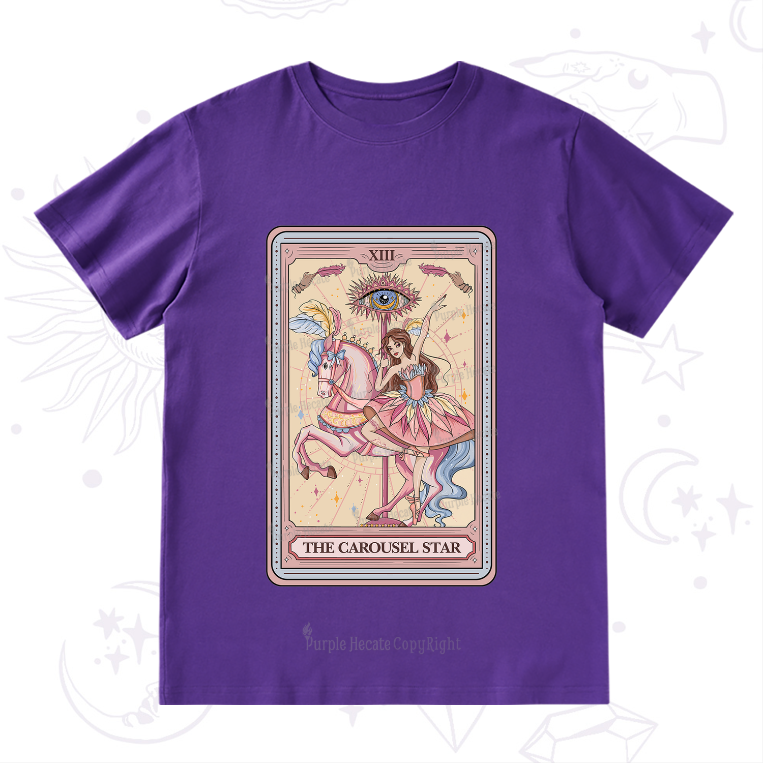 Purplehecate The Carousel Star Tarot Card T-Shirt